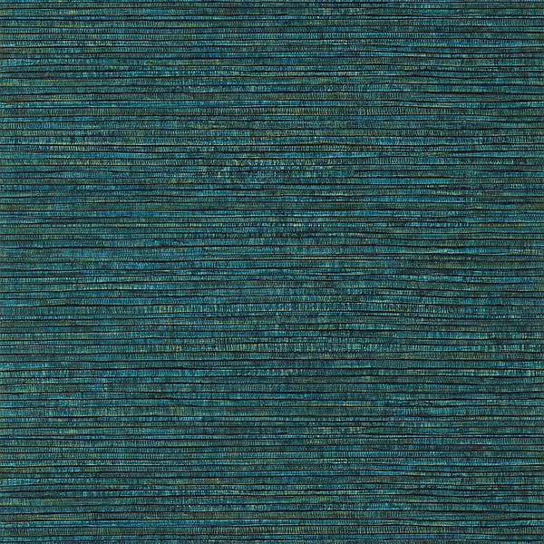Woody Grass-Wallpaper-Thibaut-Turquoise and Brown-Roll-T355-Selected Wallpapers