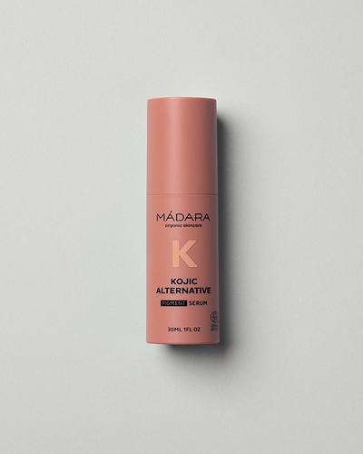 MÁDARA Organic Skincare kojic alternative pigment serum A2125 serum product photo on plain background.