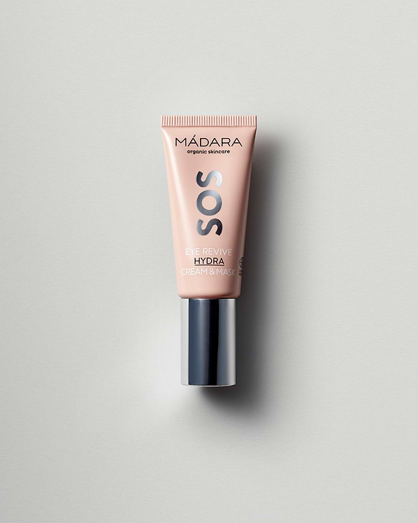 MÁDARA Organic Skincare eye revive hydra cream and mask A3031 face cream product photo on plain background.