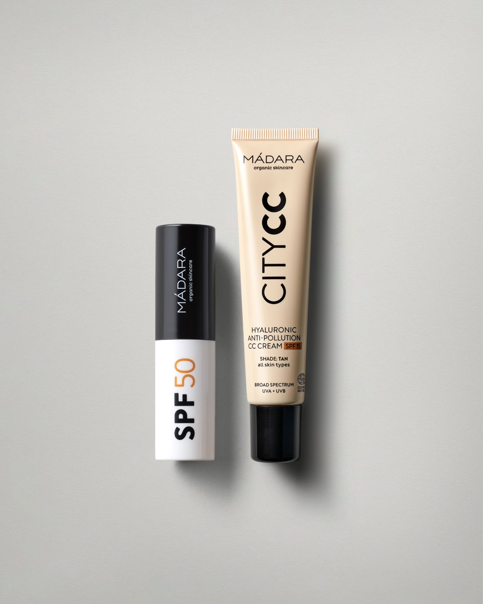 MADARA Hyaluronic anti pollution cc cream tan and SPF50 stick
