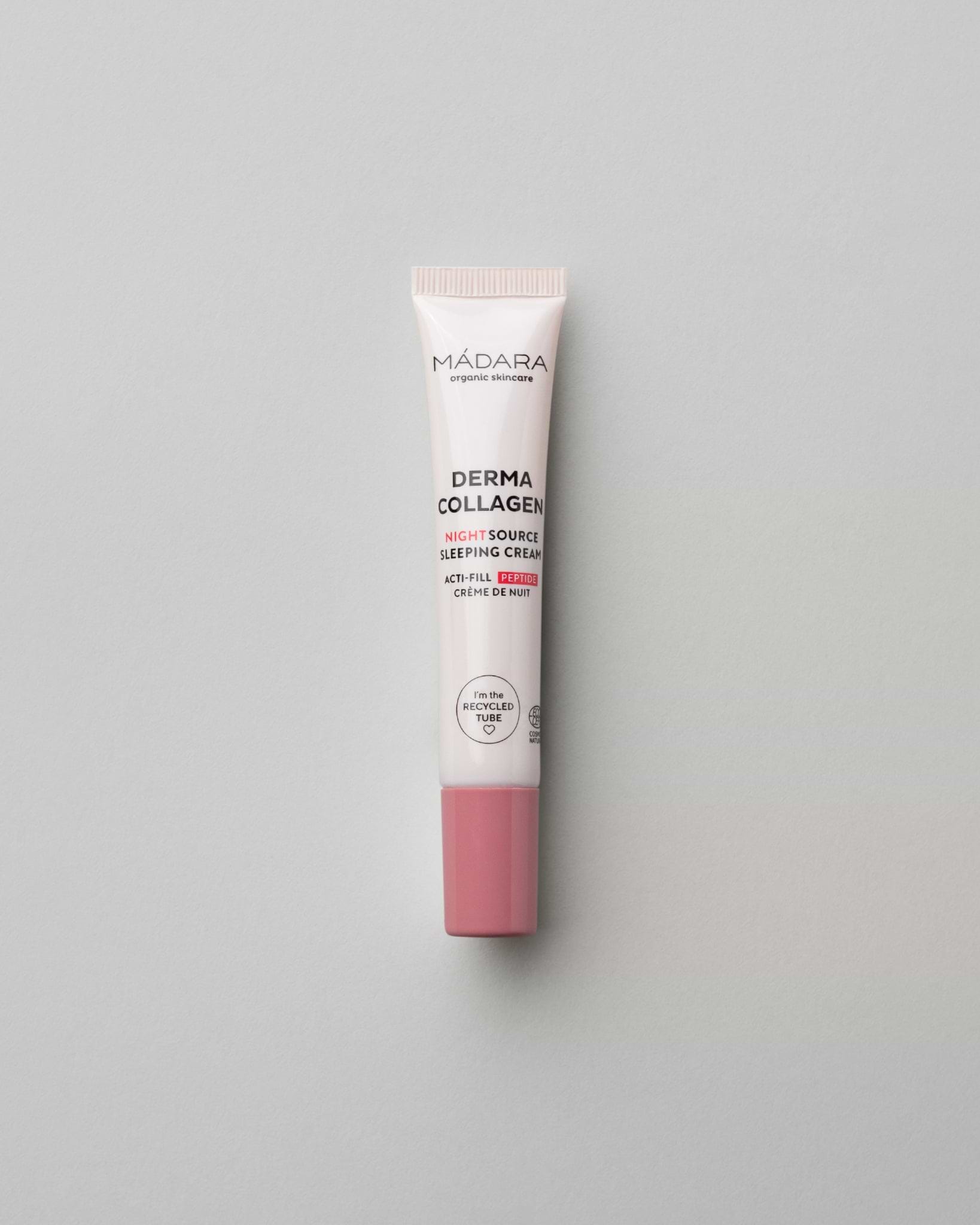 MÁDARA Organic Skincare night source sleeping cream travel size SM3062 15 face cream product photo on plain background.