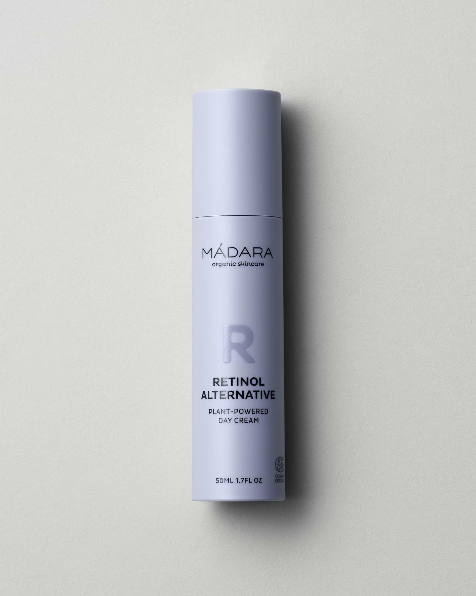 MÁDARA Organic Skincare plant powered day cream A3350 face cream product photo on plain background.