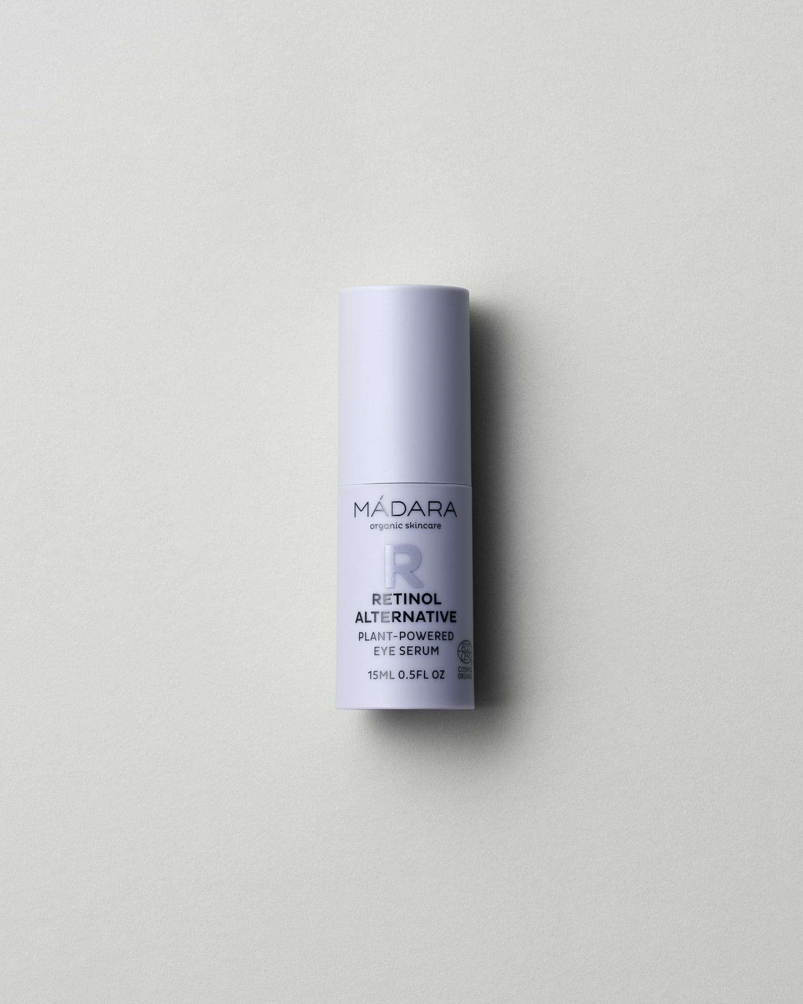MÁDARA Organic Skincare plant powered eye serum A3365 serum product photo on plain background.