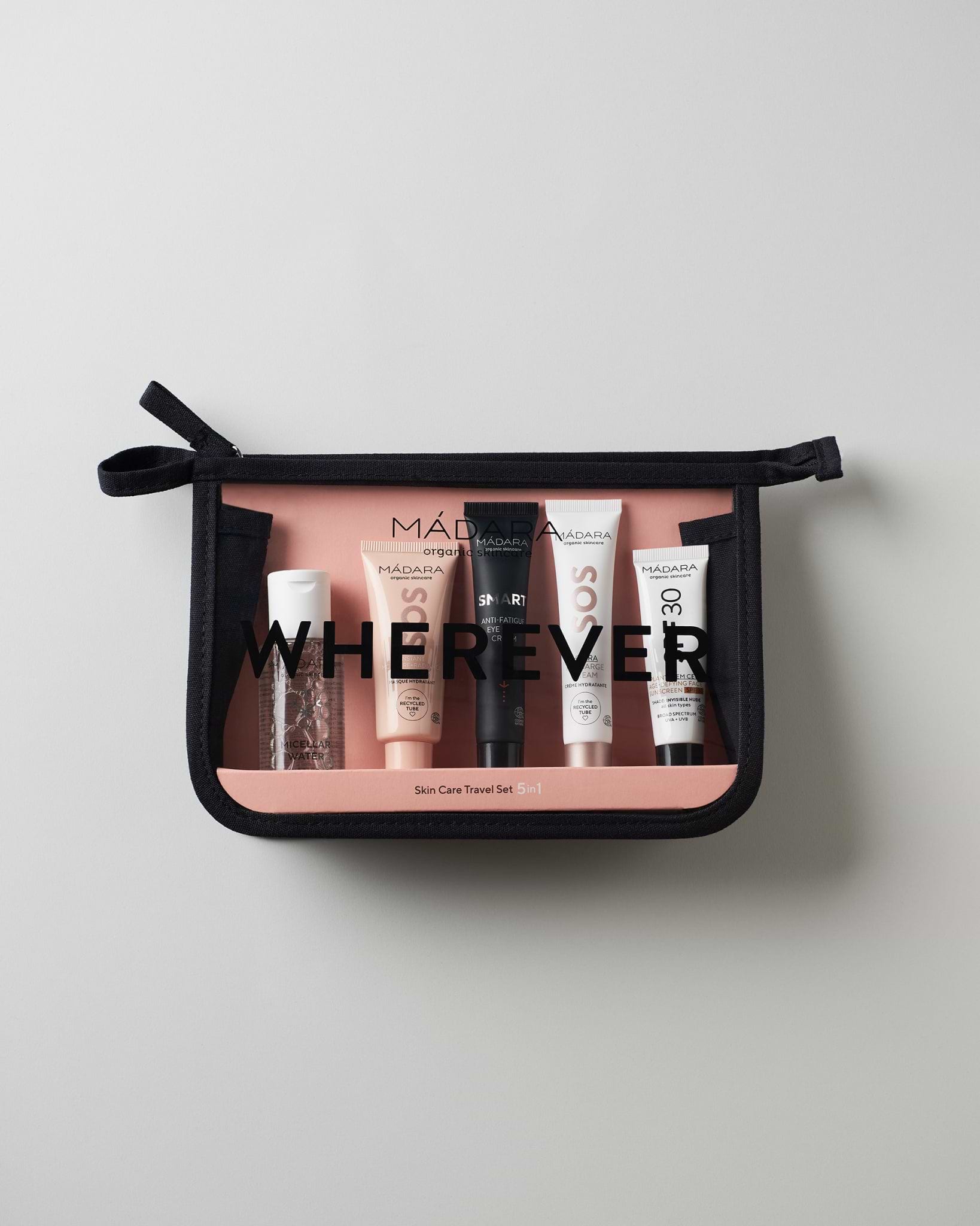 MÁDARA Organic Skincare wherever skin care travel 5 in 1 A0028 product photo on plain background.