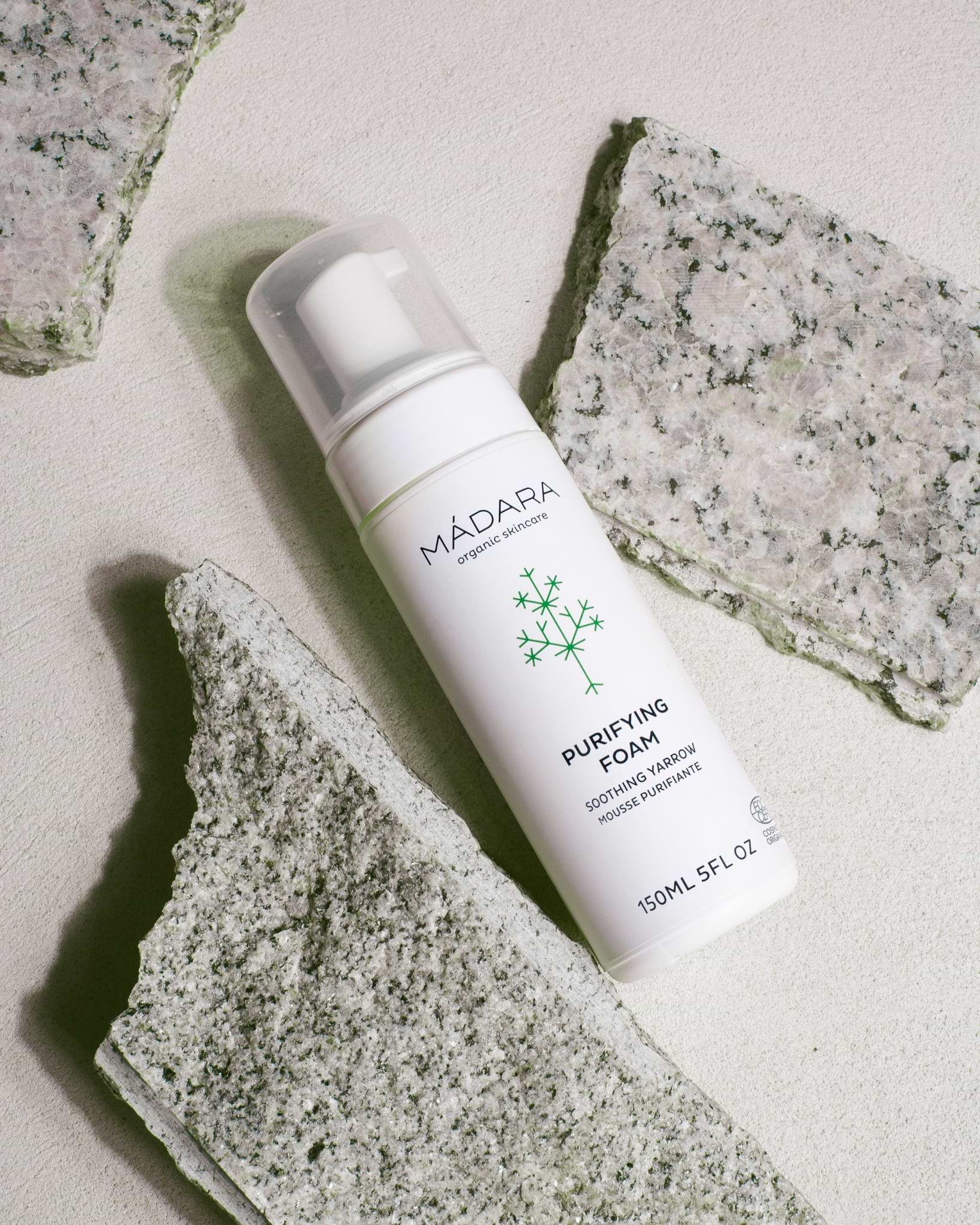 MÁDARA Organic Skincare foaming makeup remover A2001 product photo on plain background.