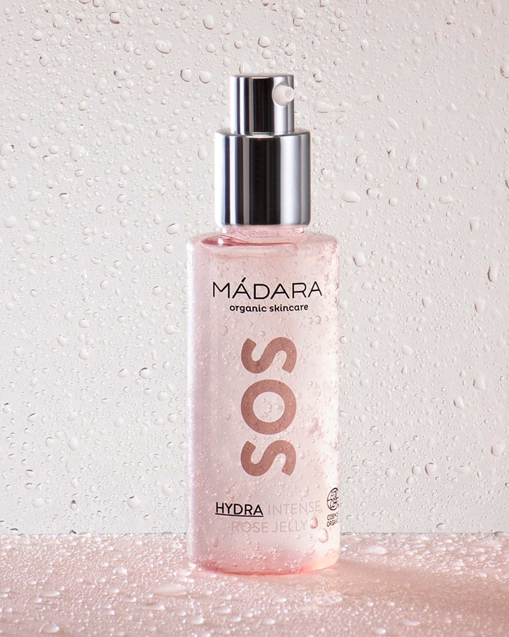 MÁDARA Organic Skincare hyaluronic acid facial gel A3022 gel product photo on plain background.