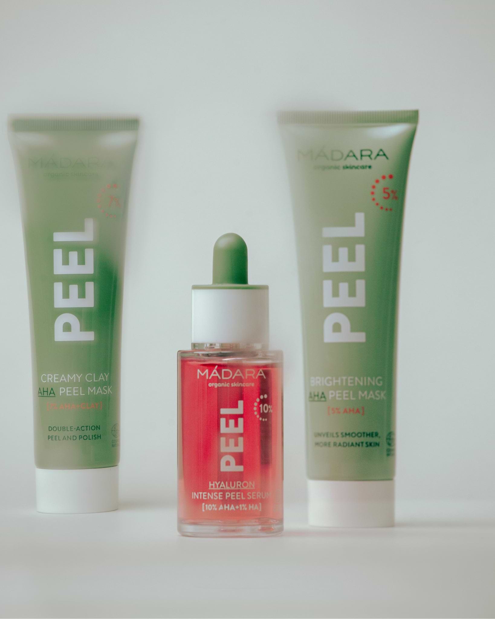MÁDARA Organic Skincare peel masks A2101 product photo on plain background.
