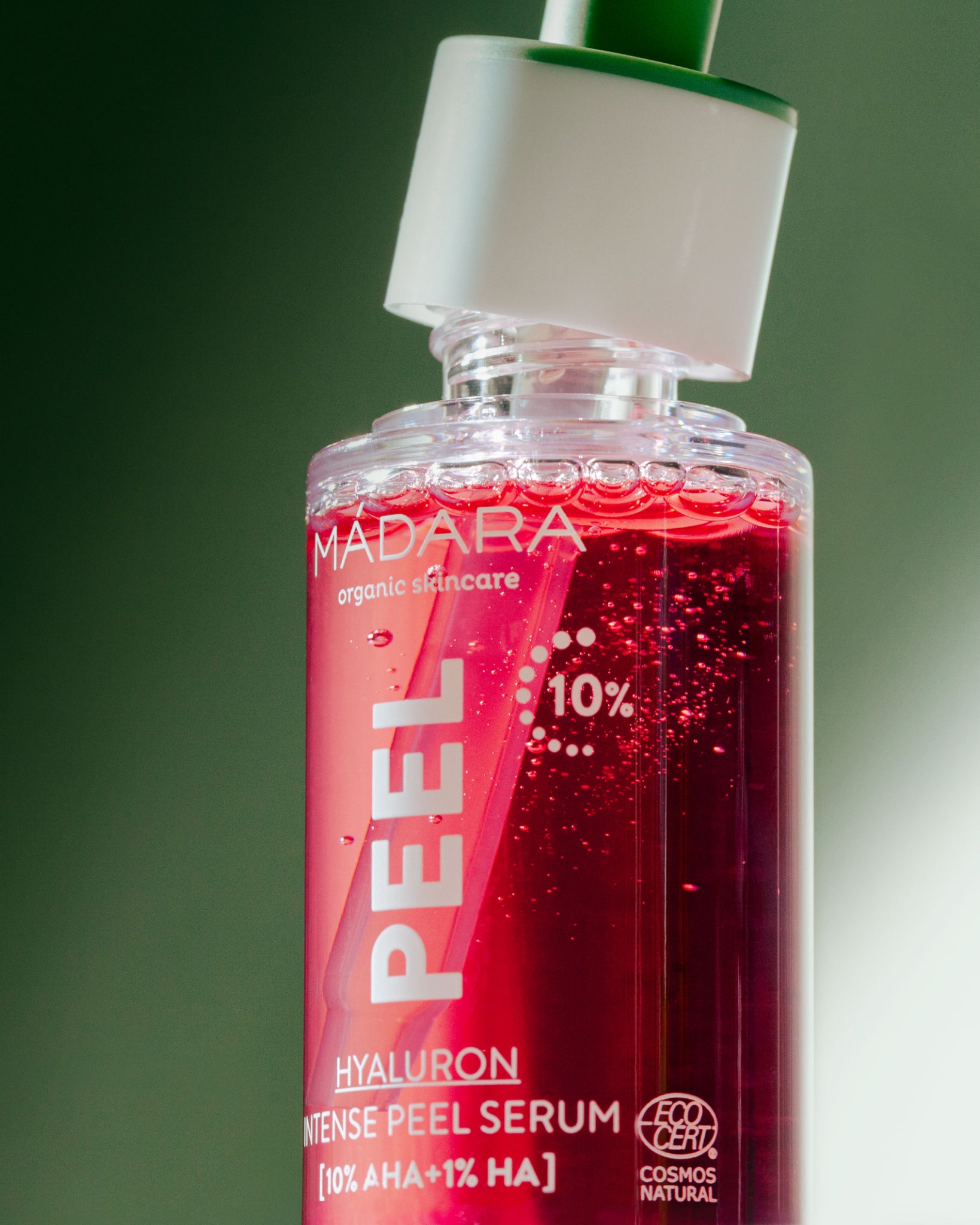 MÁDARA Organic Skincare peel aha 10 serum madara A2104 serum product photo on plain background.