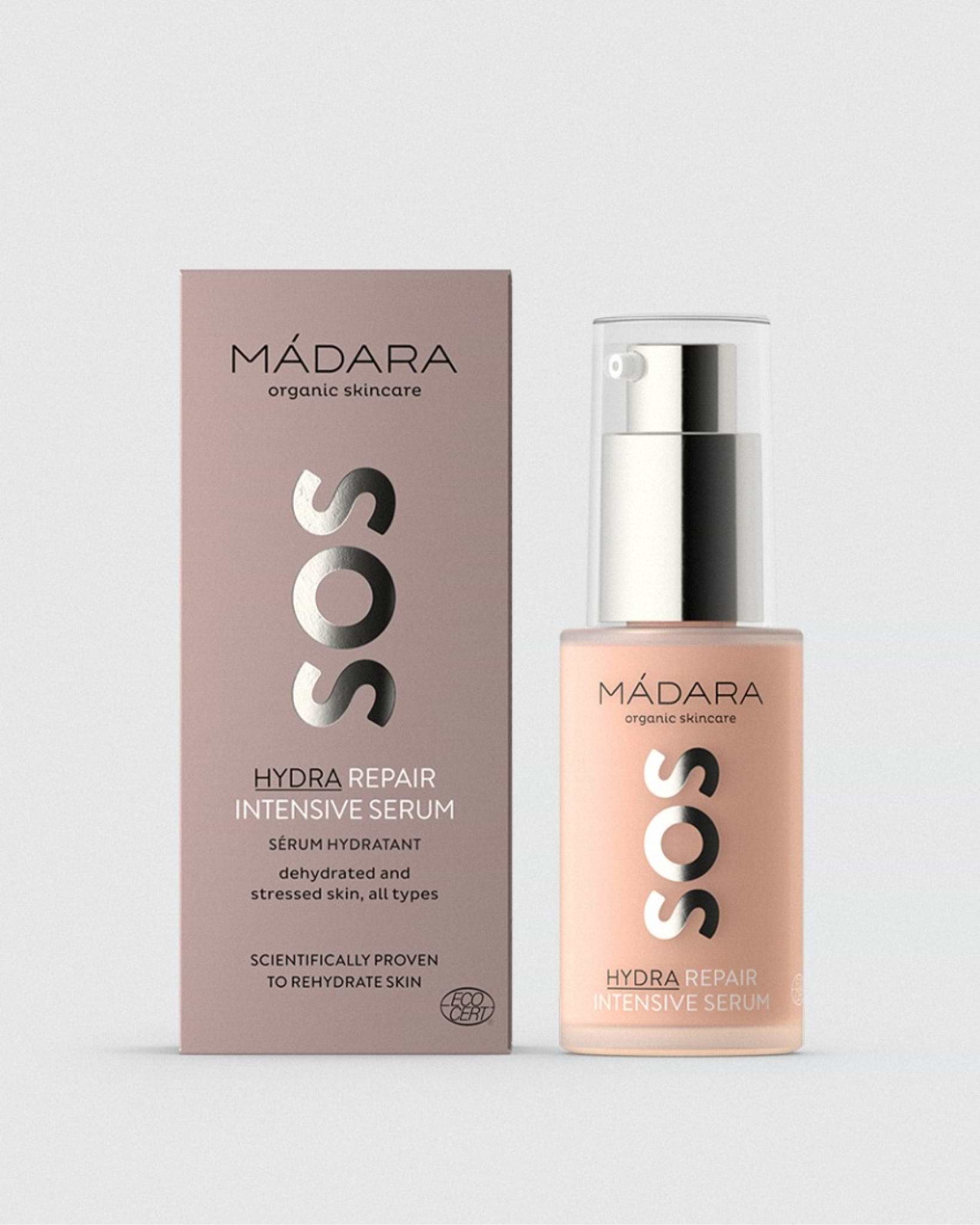 MÁDARA Organic Skincare hydra repair intensive serum 30ml A3021 serum product photo on plain background.