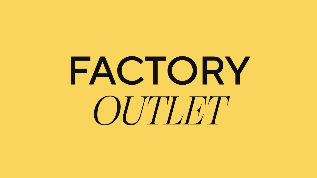 factory outlet landing header promotional image