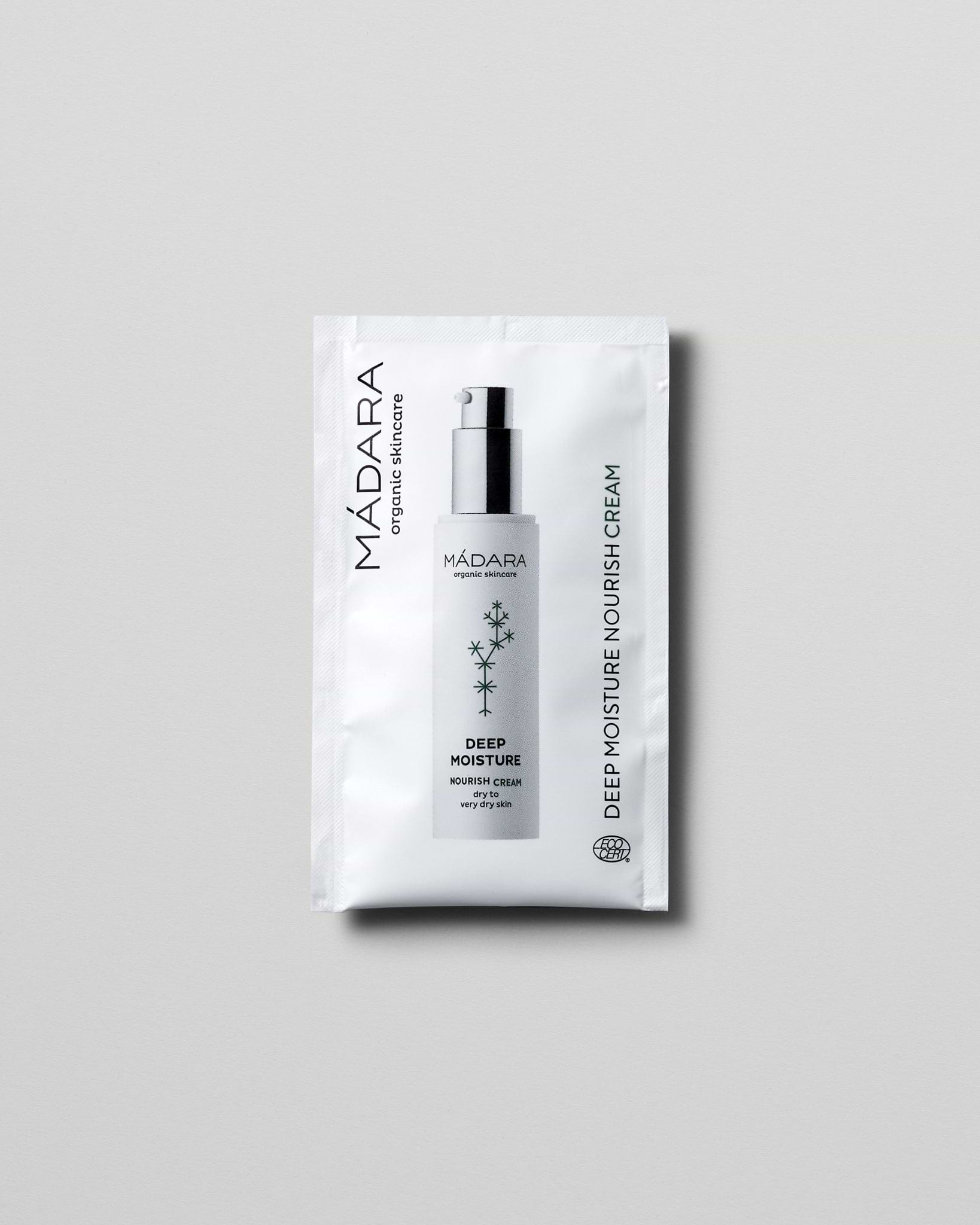 MÁDARA Organic Skincare deep moisture nourish cream 2ml SC2221 2 face cream product photo on plain background.