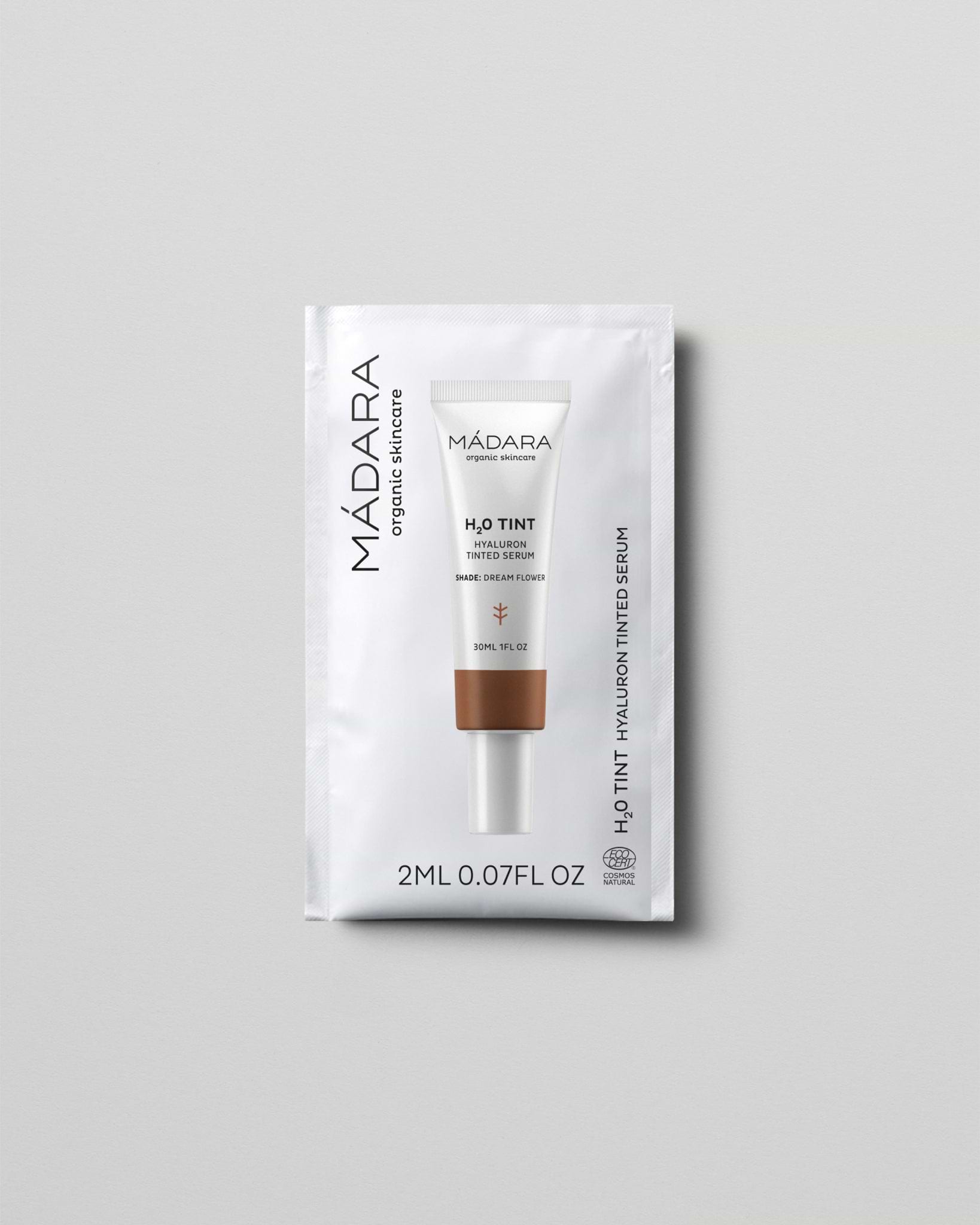 MÁDARA Organic Skincare hyaluron tinted serum dream flower 2ml SC3515 2 serum product photo on plain background.