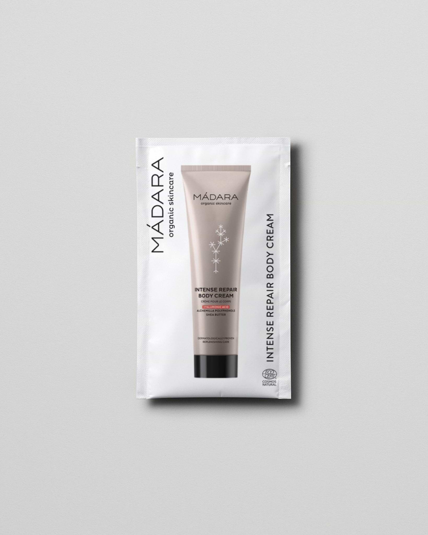 MÁDARA Organic Skincare intense repair body cream 5ml SC1115 5 face cream product photo on plain background.