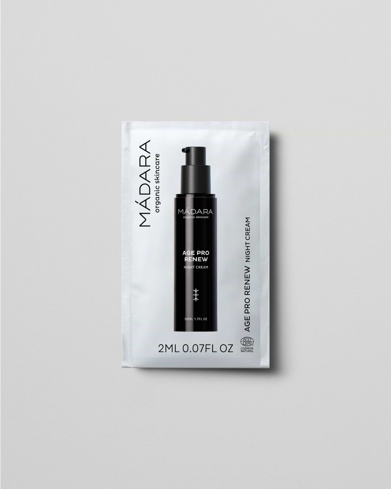 MÁDARA Organic Skincare renew night cream 2ml sample SC3335 2 face cream product photo on plain background.
