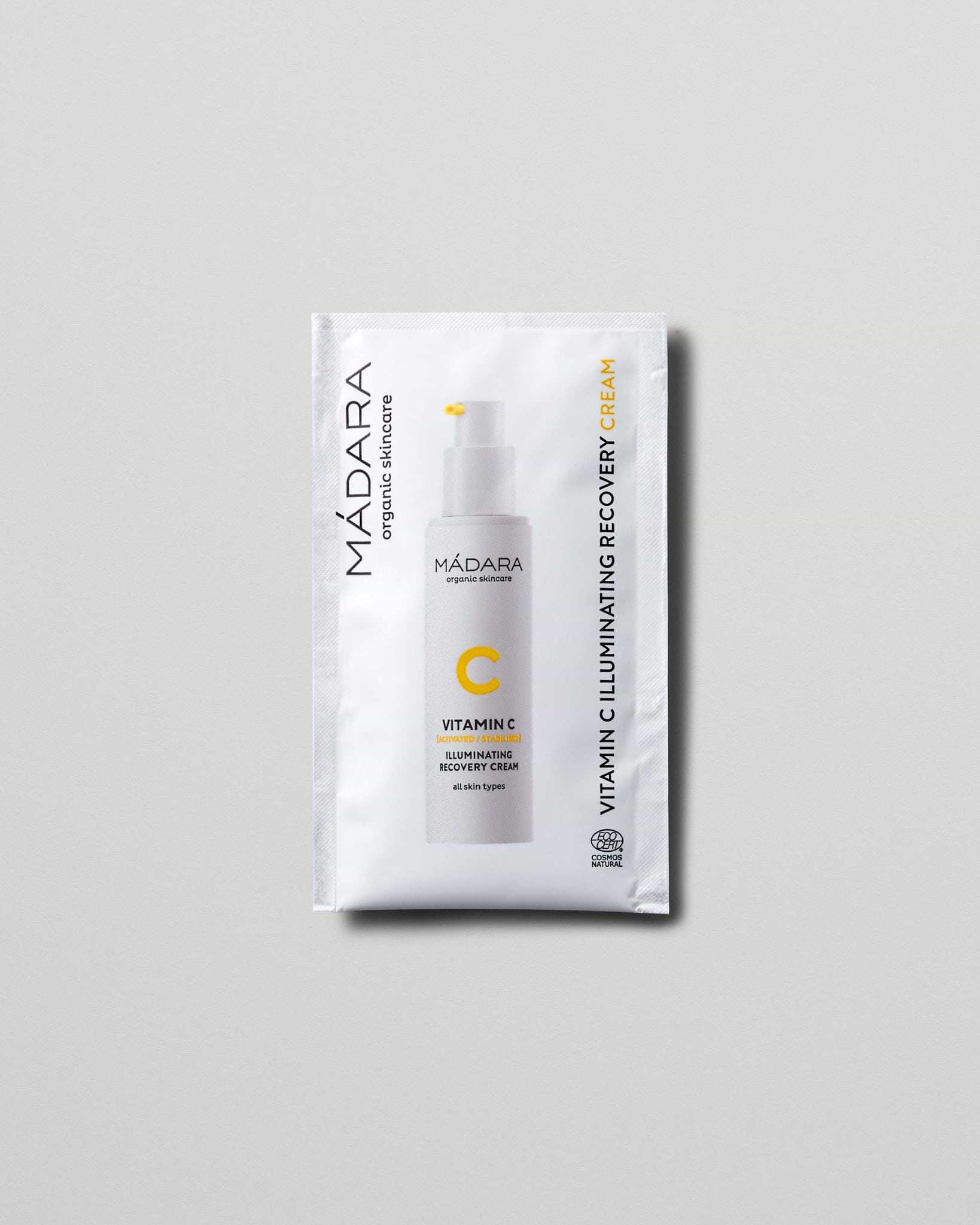 MÁDARA Organic Skincare vitamin c illuminating recovery cream 2ml SC3302 2 face cream product photo on plain background.