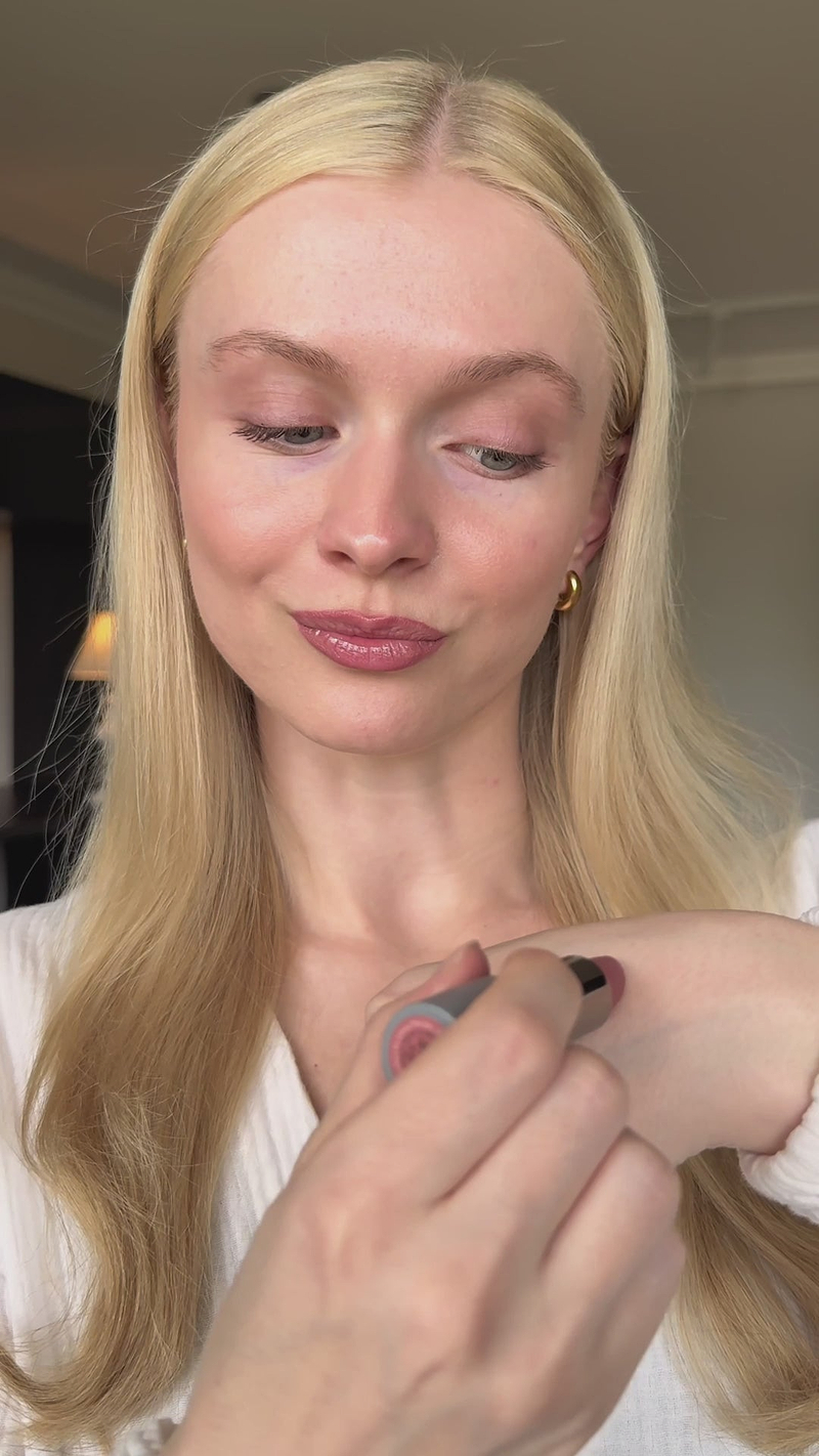 STEP 1 -  VELVET WEAR Matte Cream Lipstick wrist blending with the concealer