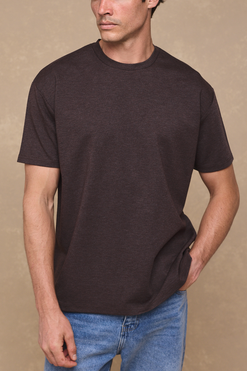 Relaxed Fit T-Shirt - Brown Marl