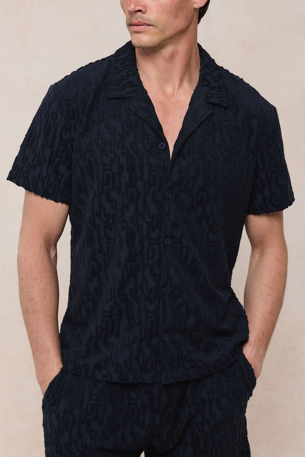 Fausto top set met fluweelachtige afwerking - Marineblauw