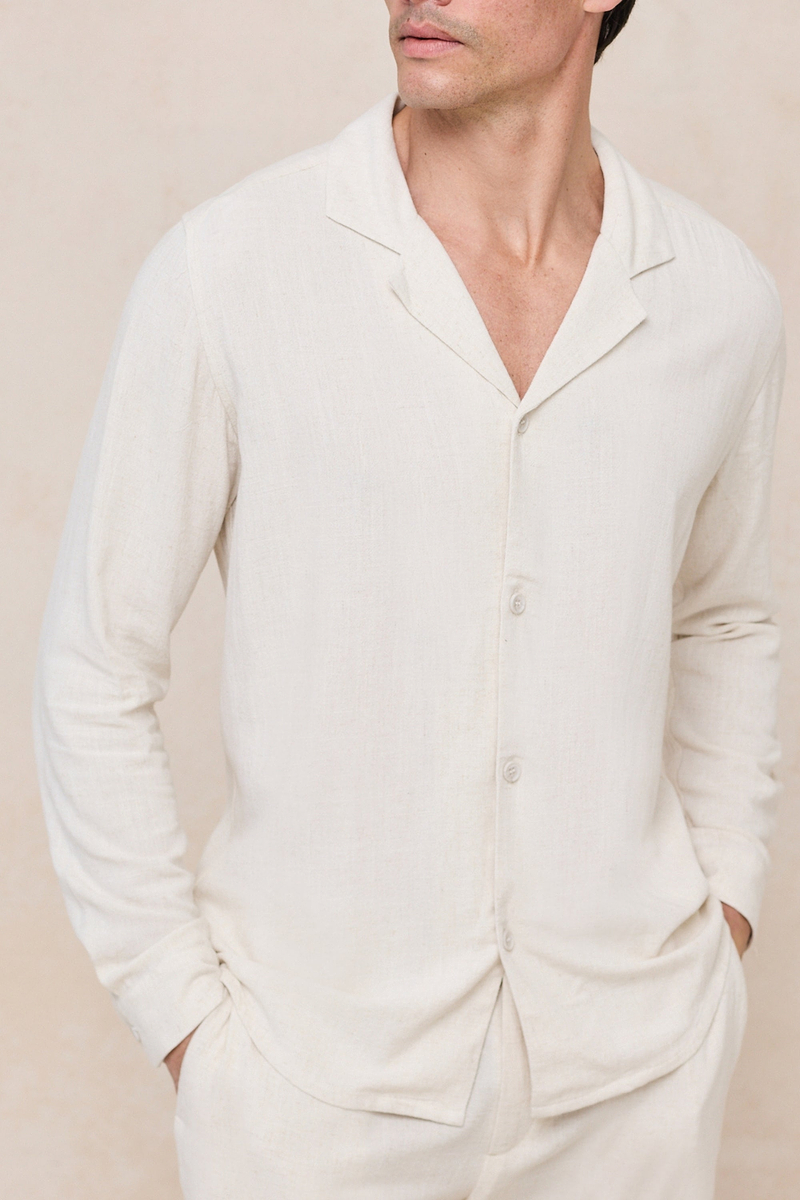 Cami linnen shirt - Havermout 