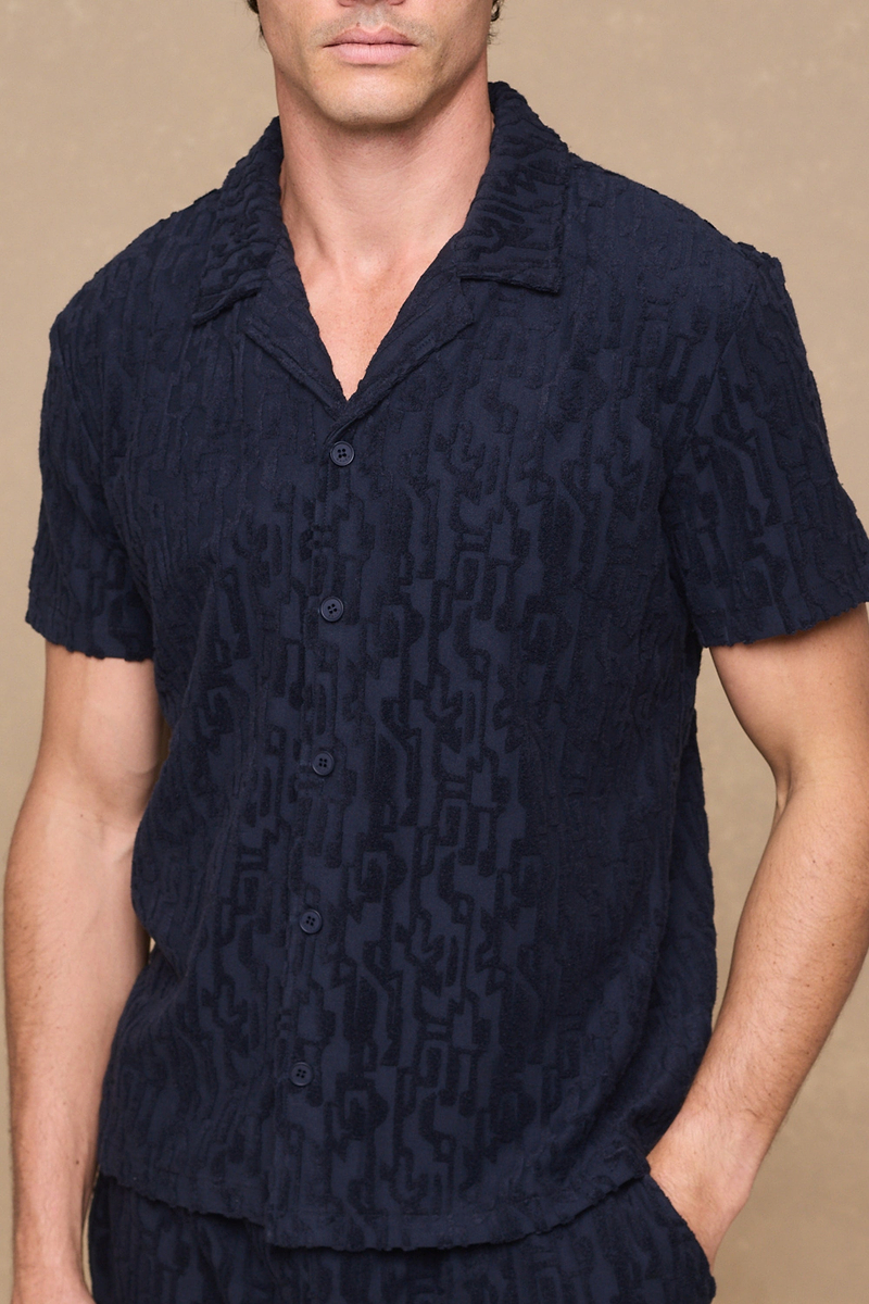 Fausto top set met fluweelachtige afwerking - Marineblauw