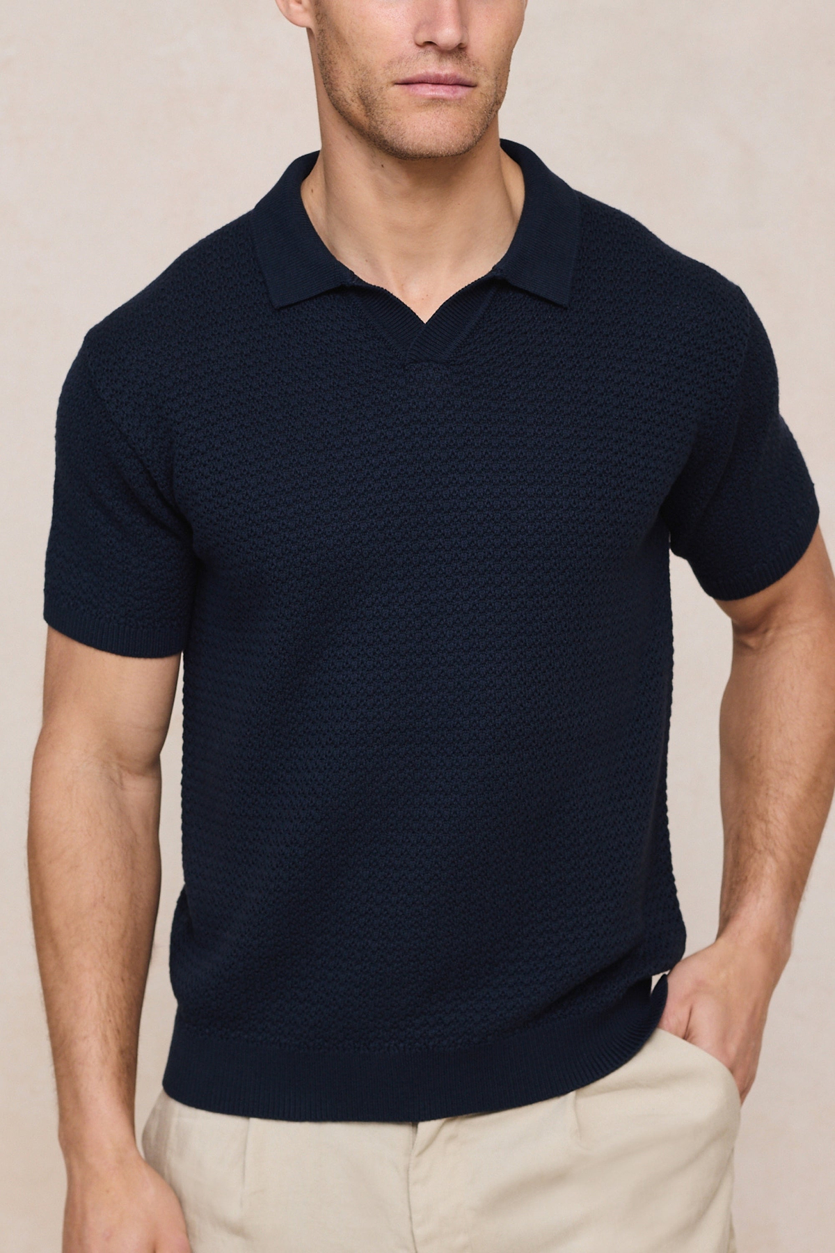 Rapha Cotton Knit Polo - Navy