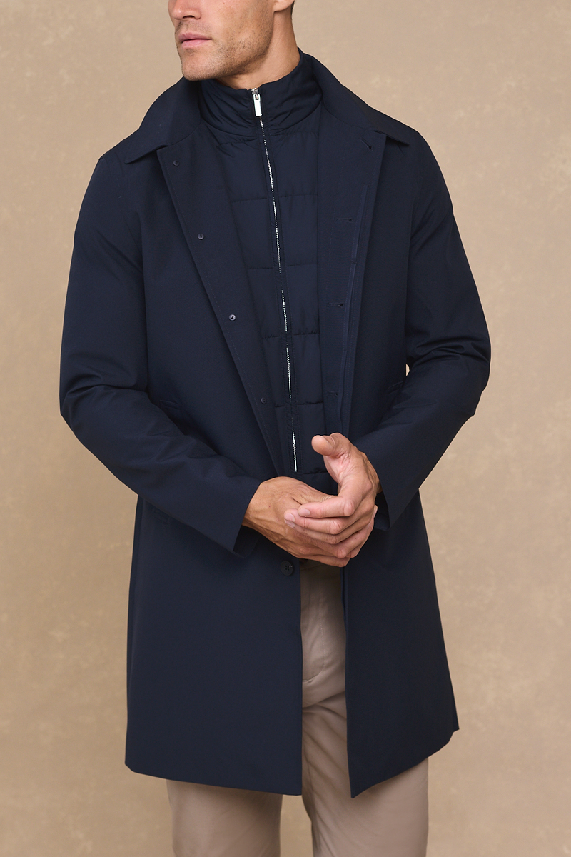 Cohen Trench Coat With Detachable Insert - Navy