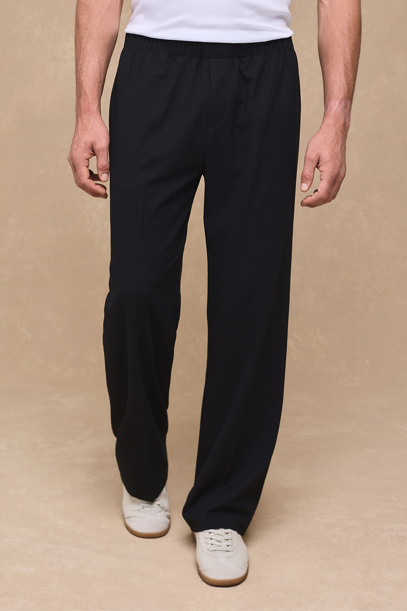 Johan Elasticated Waist Relaxed Fit Trouser - Black