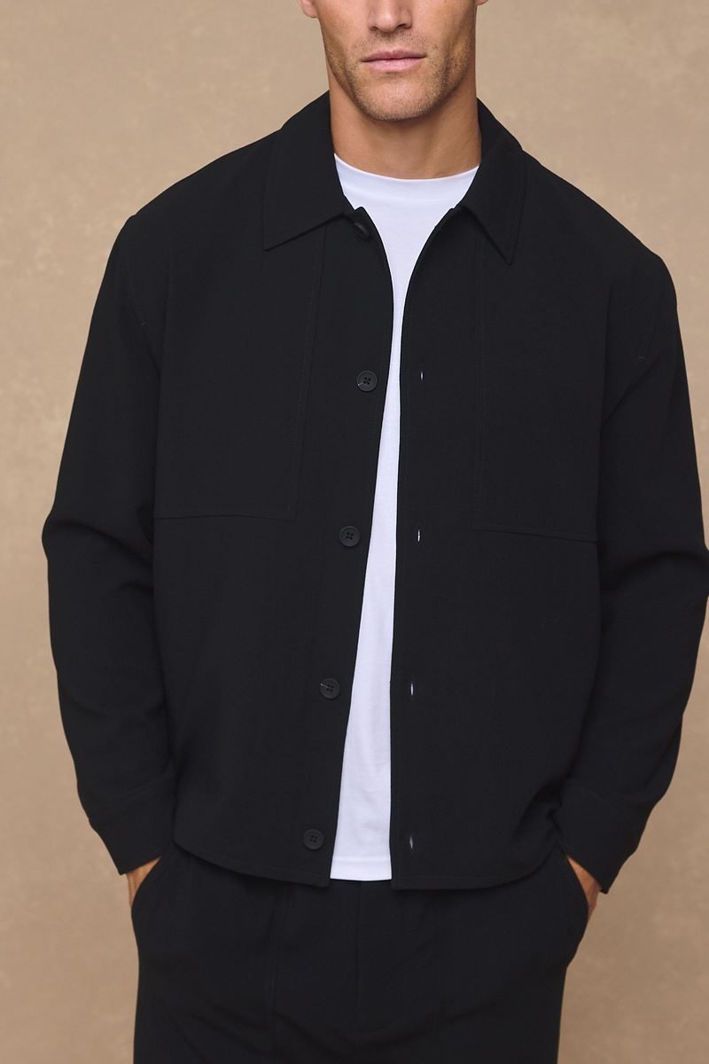 Julien Relaxed Panelled Jacket - Black