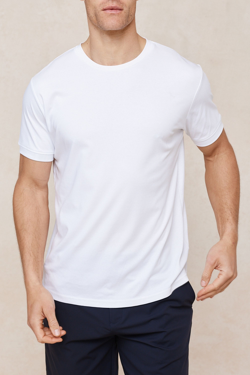 Luxe gemerceriseerd T-shirt - Wit