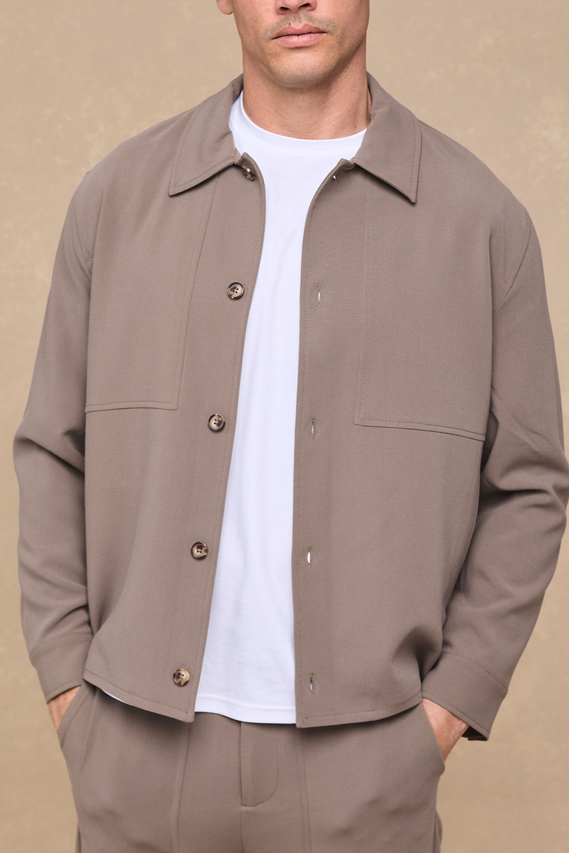 Julien Relaxed Panelled Jacket - Olive
