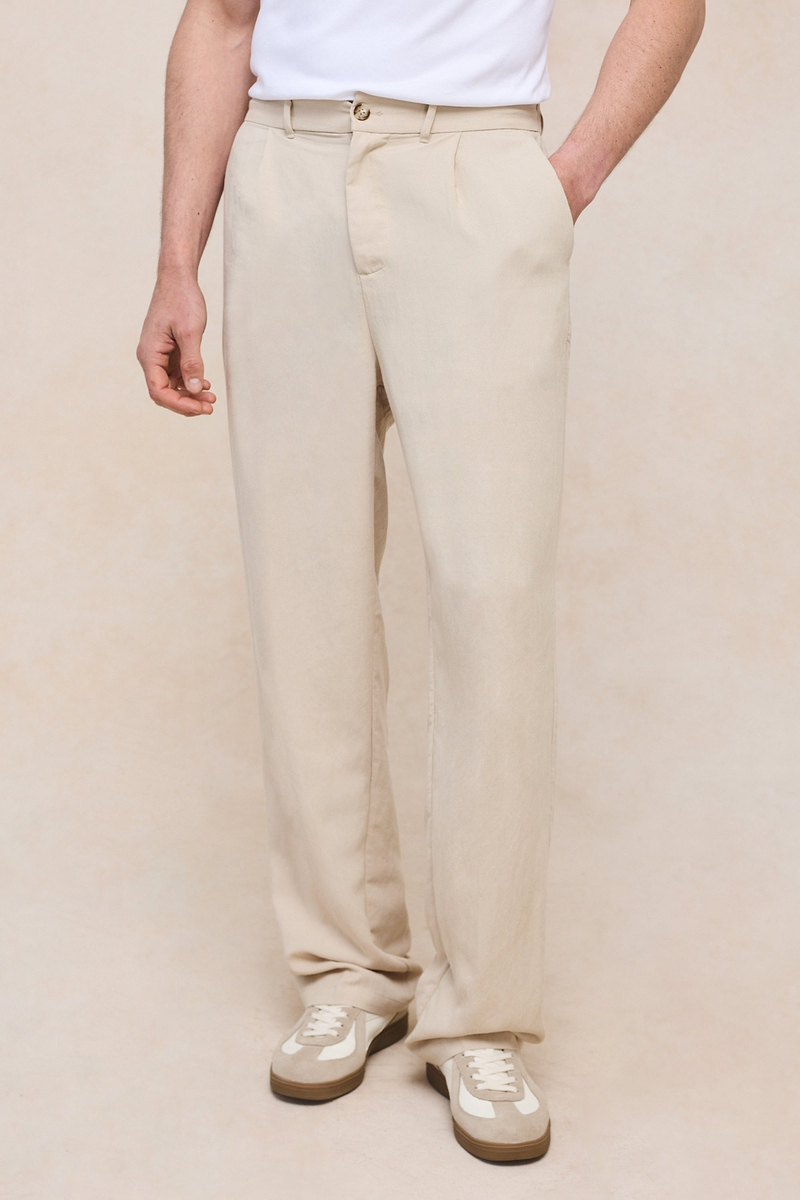 Helio geplooide relaxte broek - beige