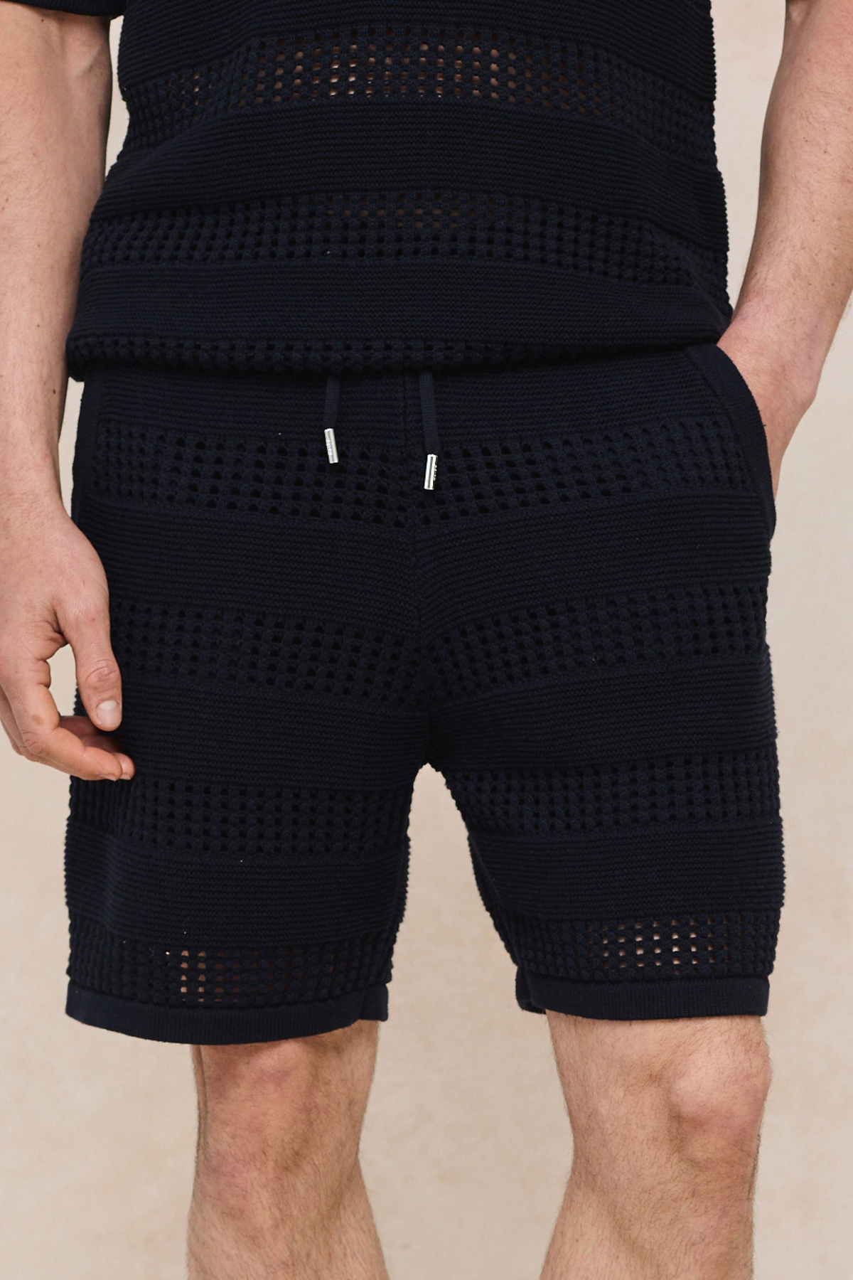 Frattina gehaakte korte broek - Marineblauw