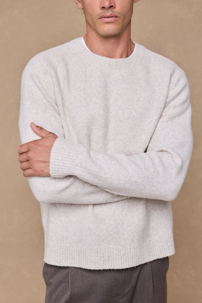 Mikkel Speckled Crew Neck Jumper - Oatmeal