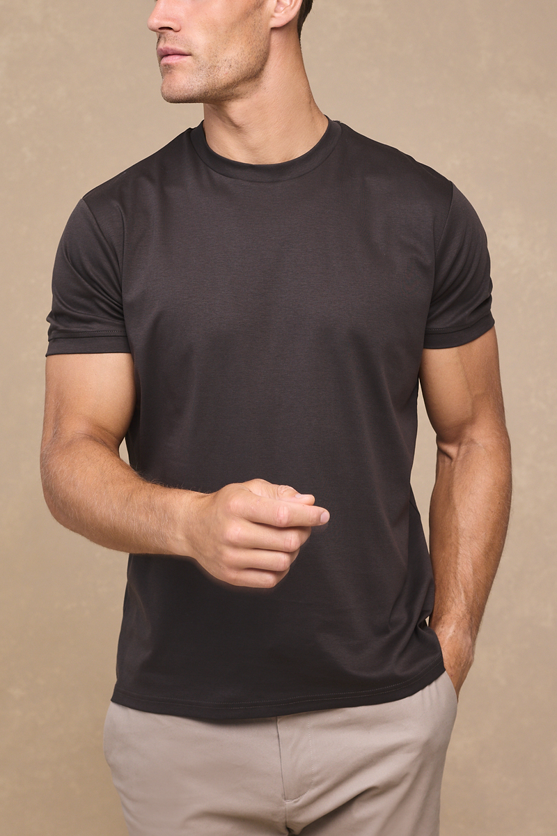 Luxe Mercerised T-Shirt - Brown