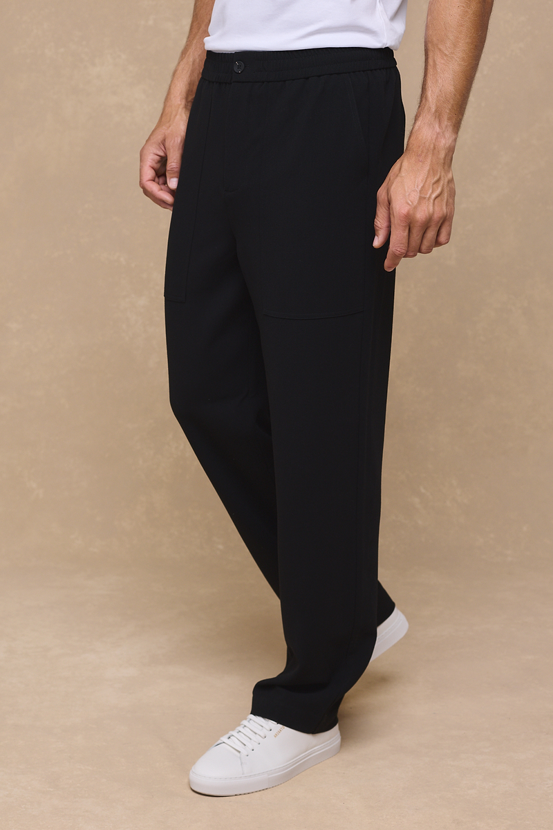 Julien Relaxed Panelled Trouser - Black
