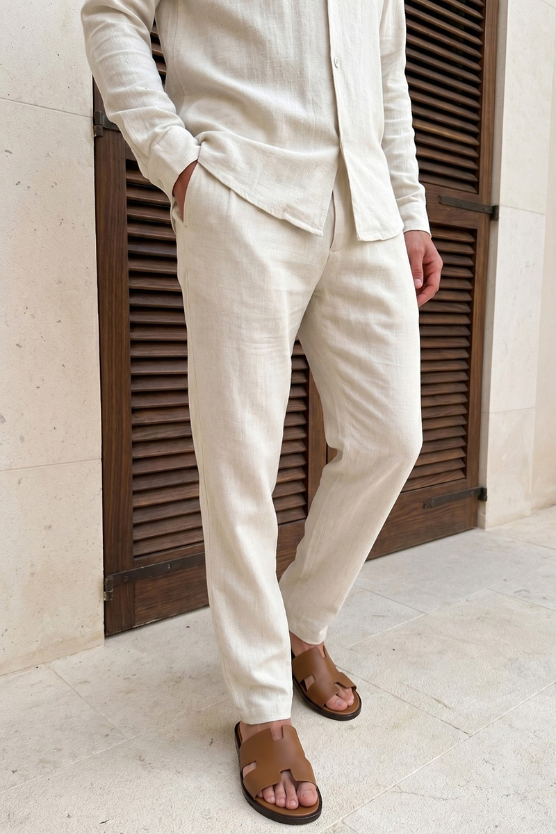 Cami Linen Straight Leg Trouser - Oatmeal