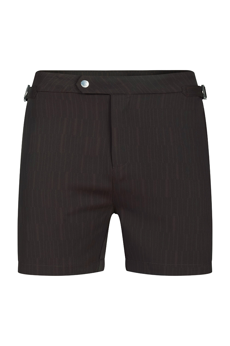 Silas Tailored Swim Short With Adjusters - Brown/Light Brown