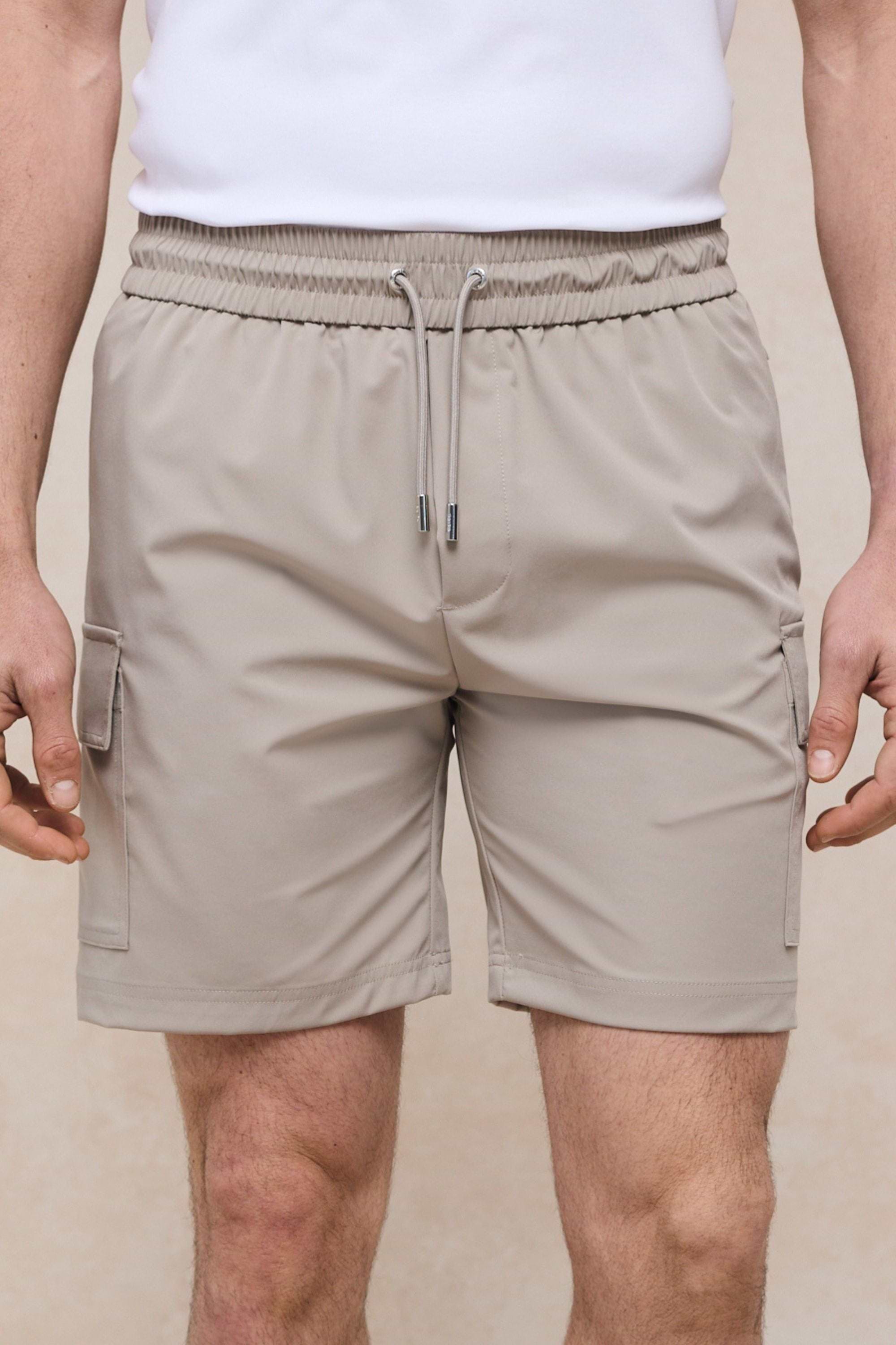 Milo Cargo Tech Shorts - Beige