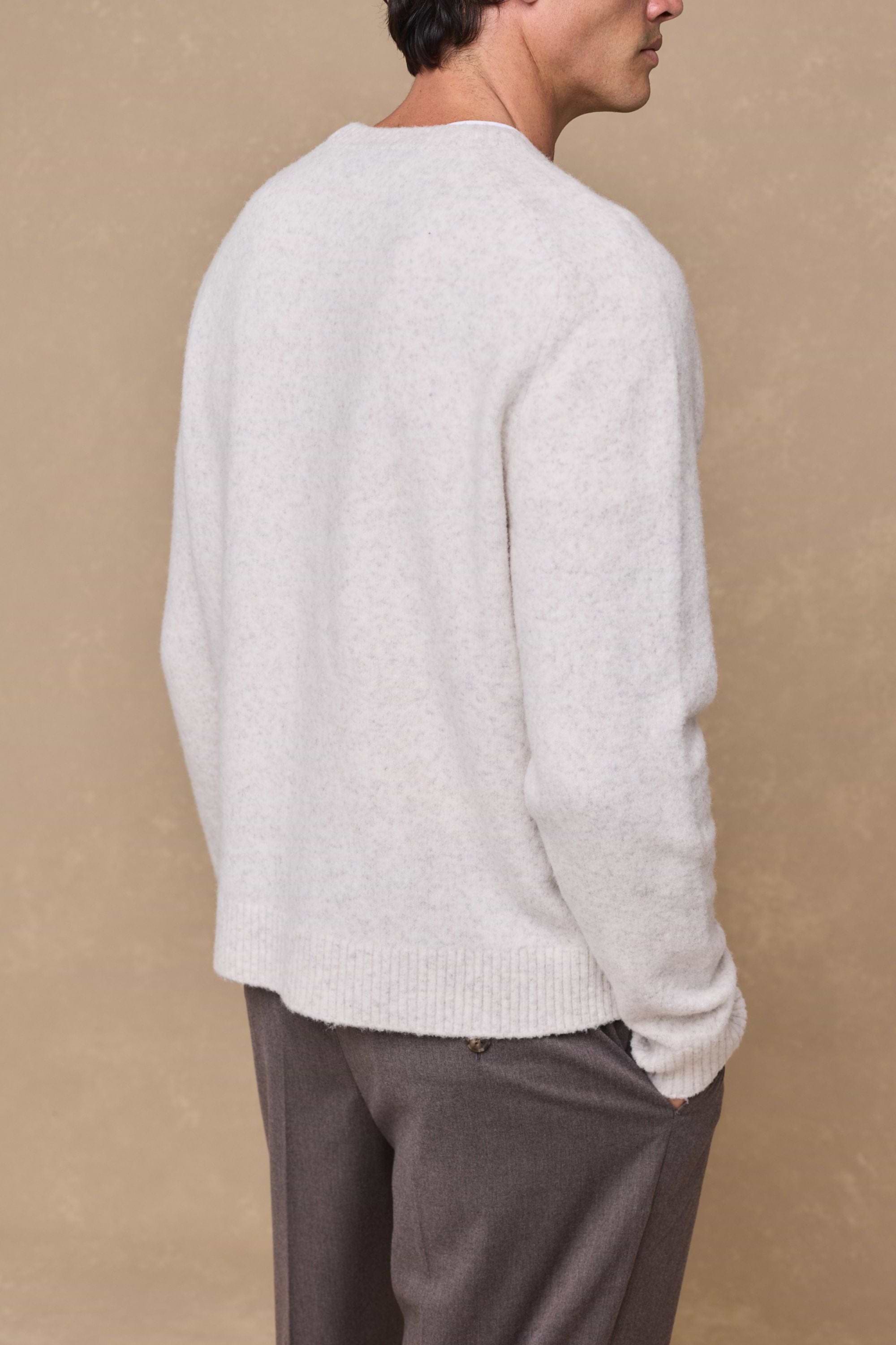 Mikkel Speckled Crew Neck Jumper - Oatmeal