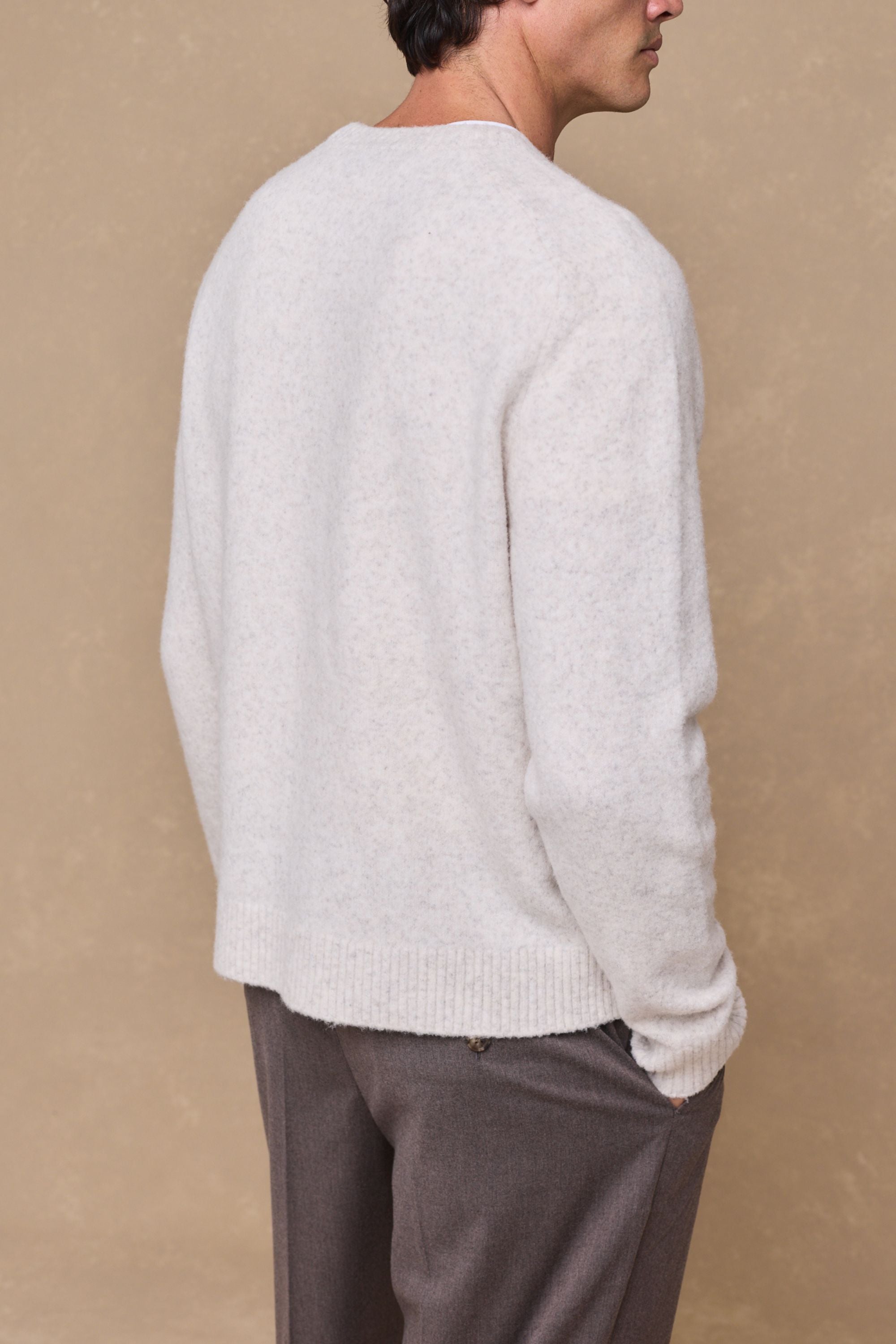 Mikkel Speckled Crew Neck Jumper - Oatmeal