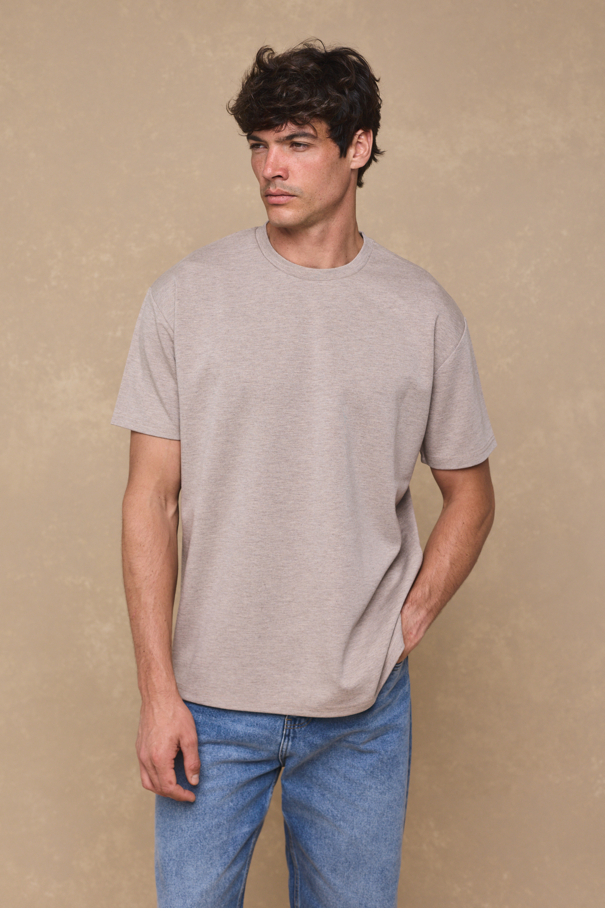 Relaxed Fit T-Shirt - Oatmeal Marl