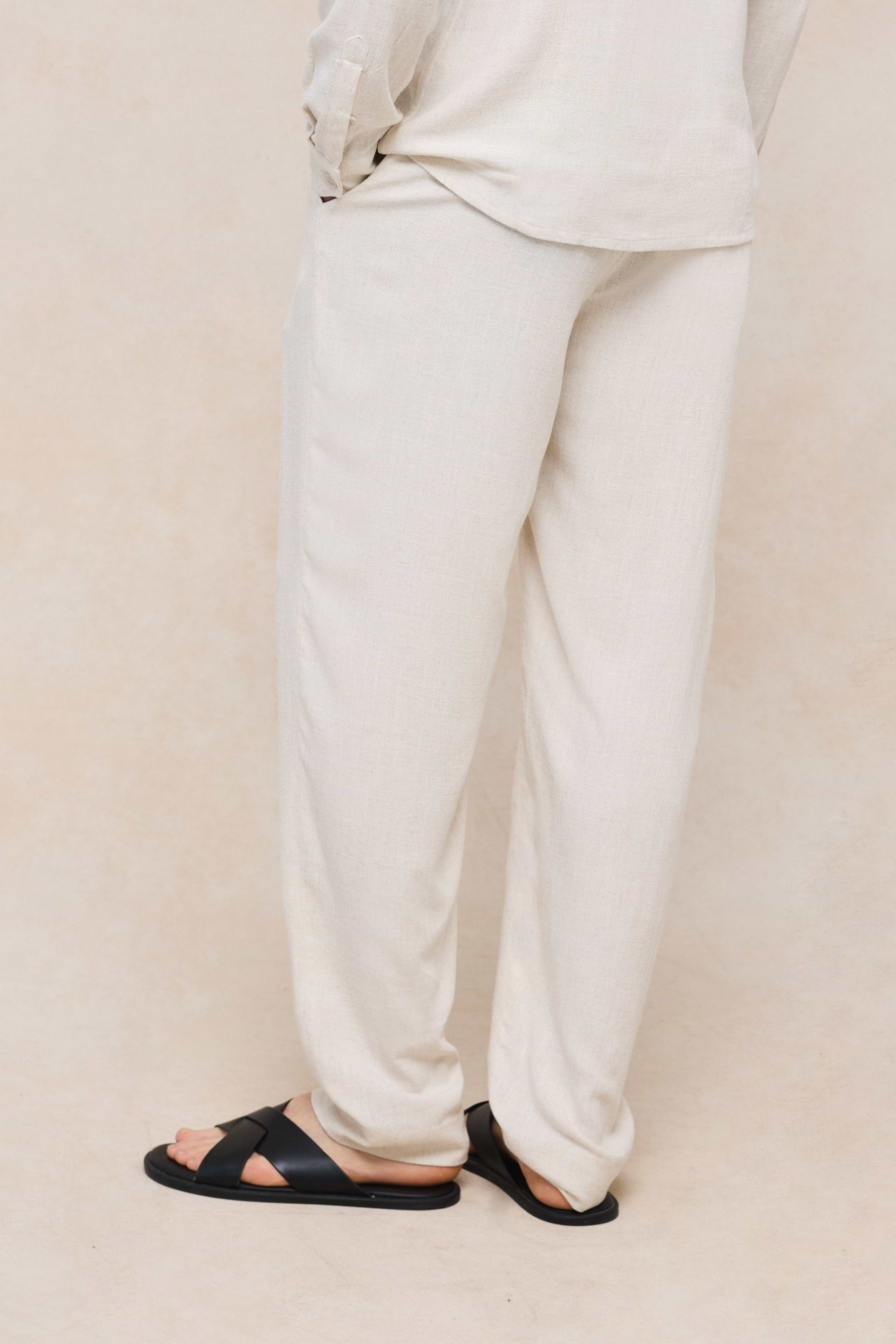 Cami Linen Straight Leg Trouser - Oatmeal