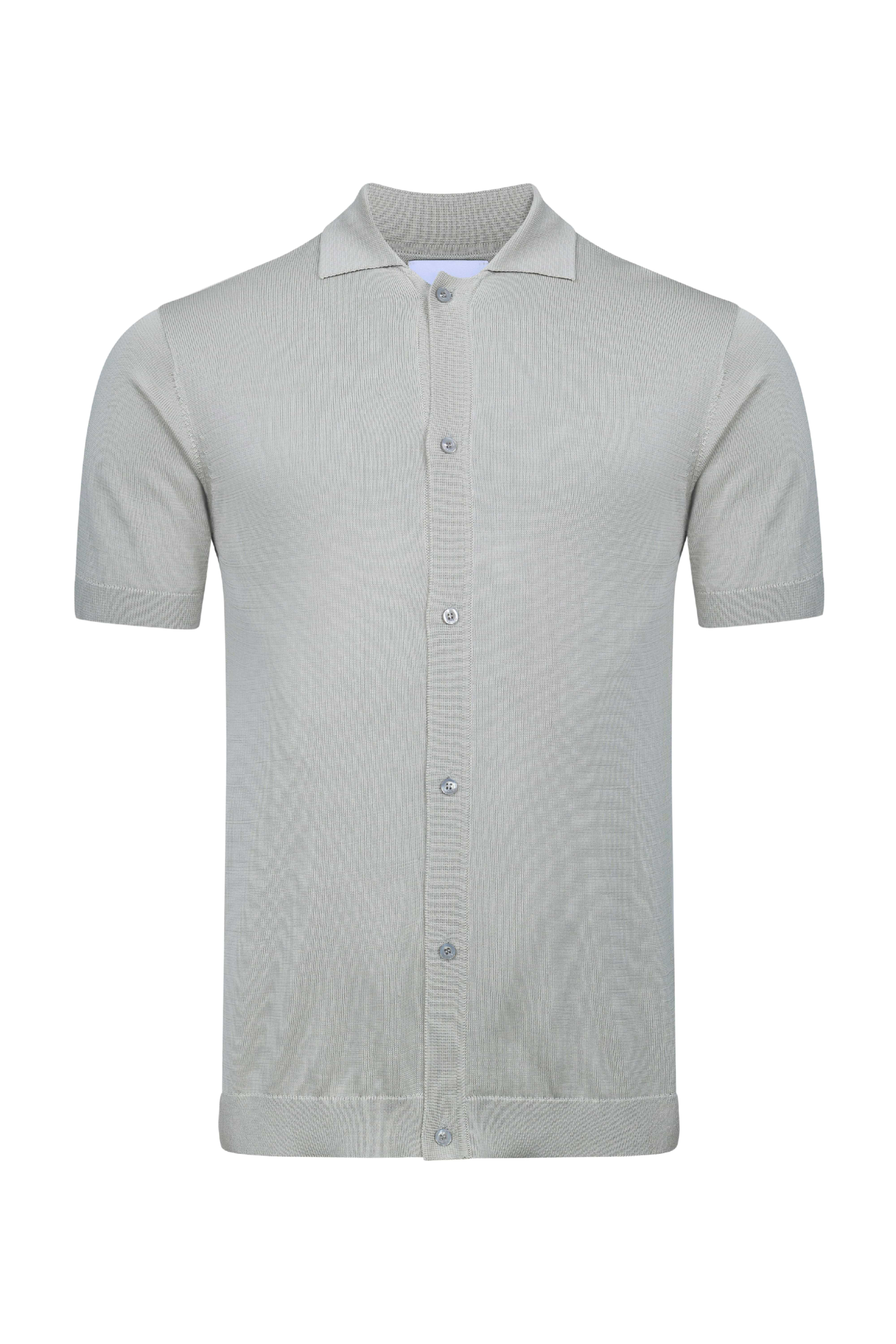 Pedro Button Through Short Sleeve Knitted Shirt - Cream