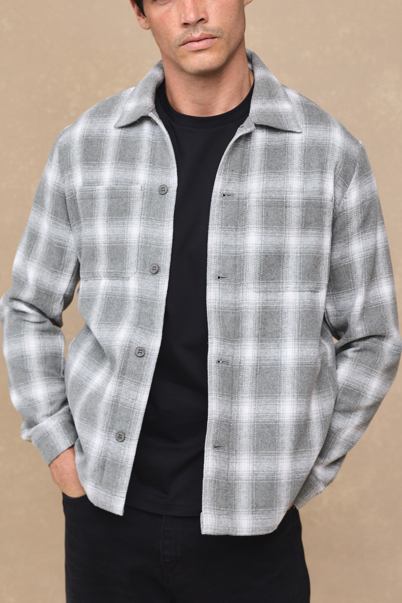 Vienna Checked Overshirt - Sage/Ivory
