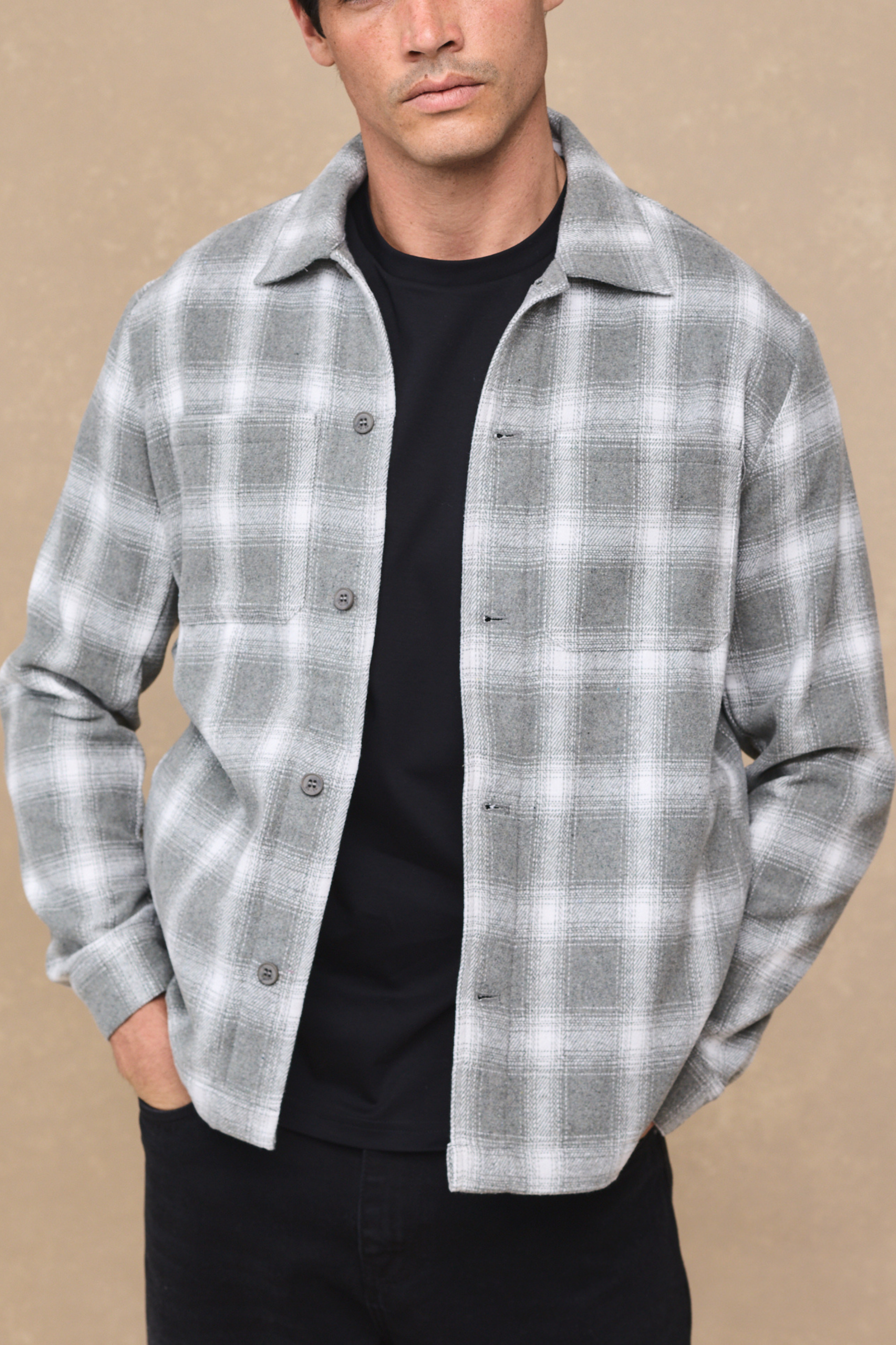 Vienna Checked Overshirt - Sage/Ivory