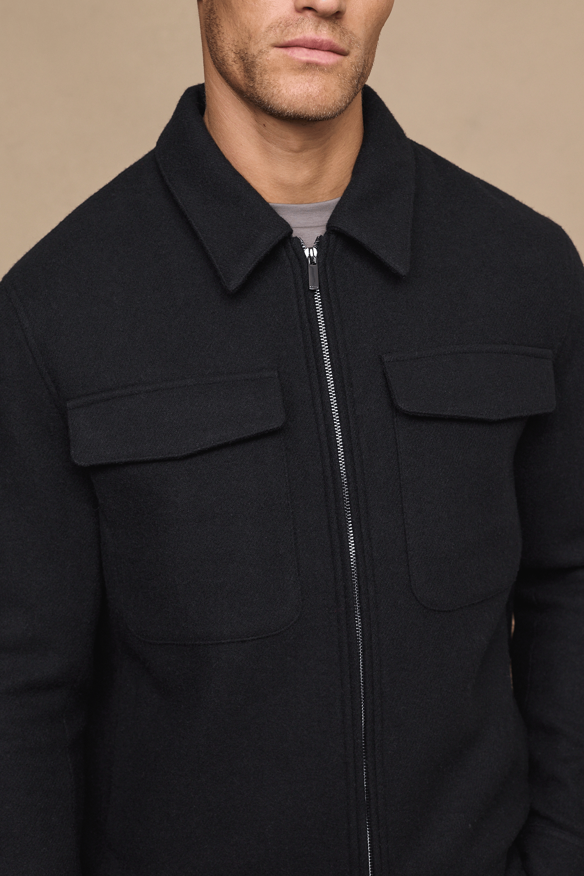 Fabian Zip Through Jacket - Black