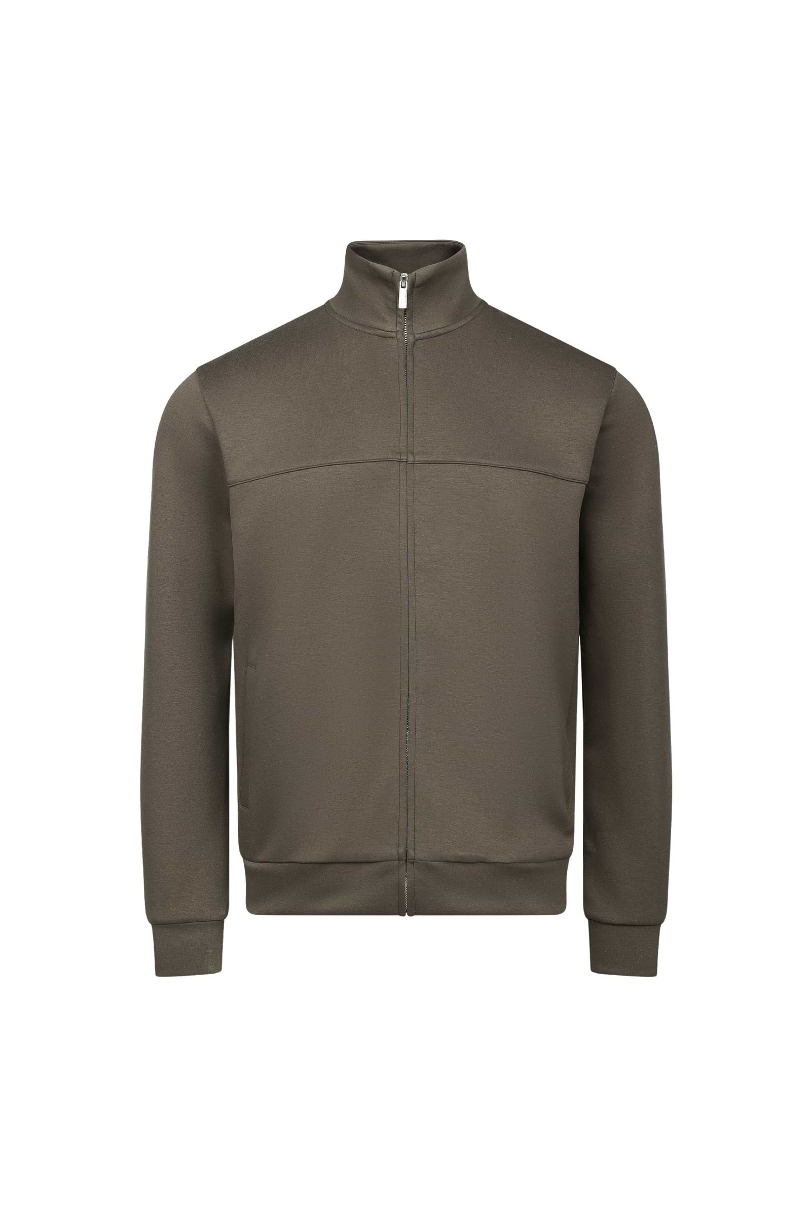 Luxe Zip Through Jacket - Burnt Olive
