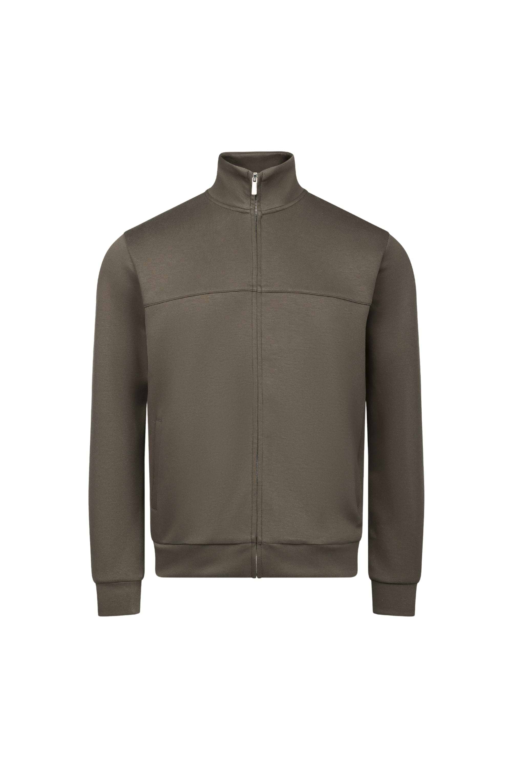 Luxe Zip Through Jacket - Burnt Olive