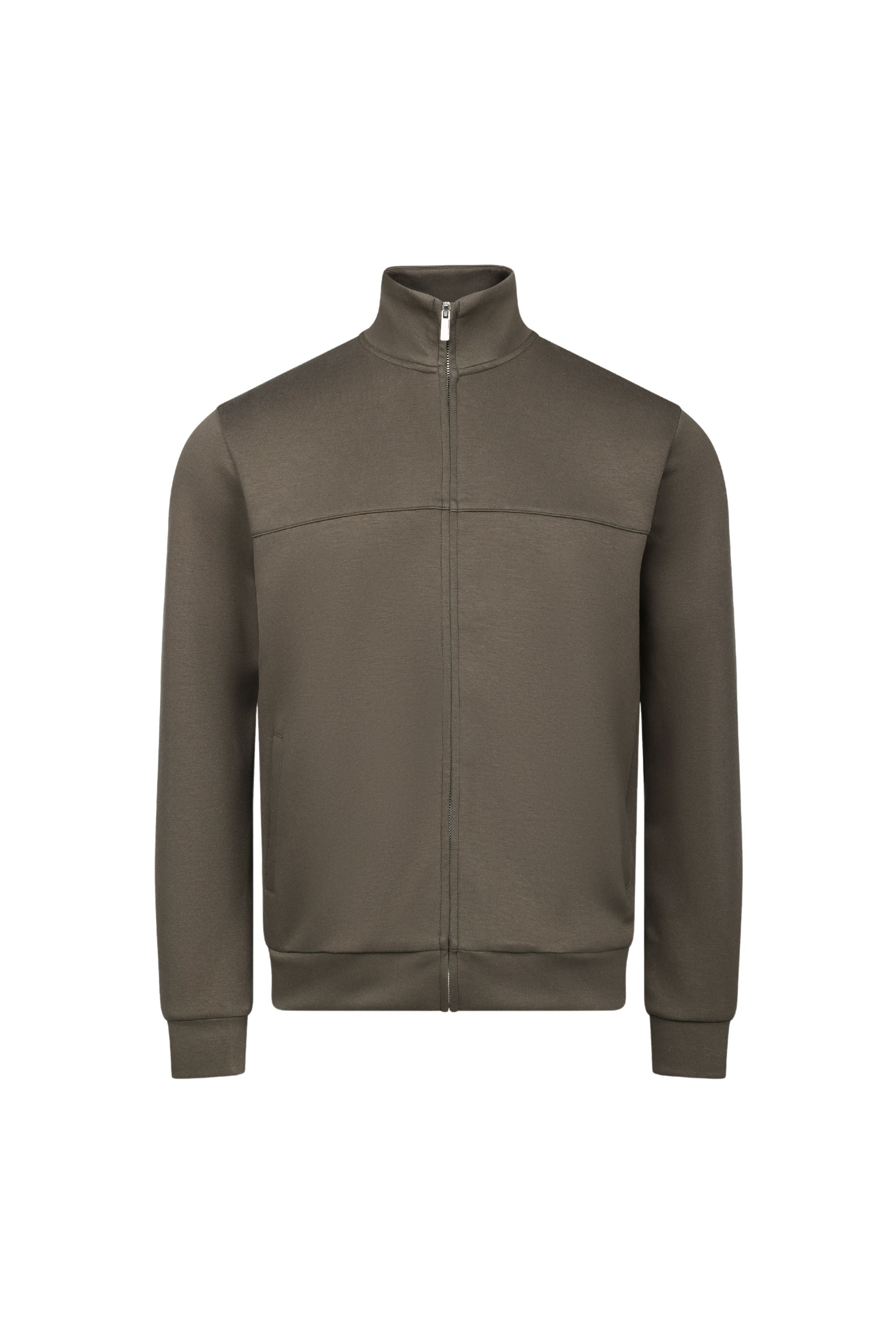 Luxe Zip Through Jacket - Burnt Olive