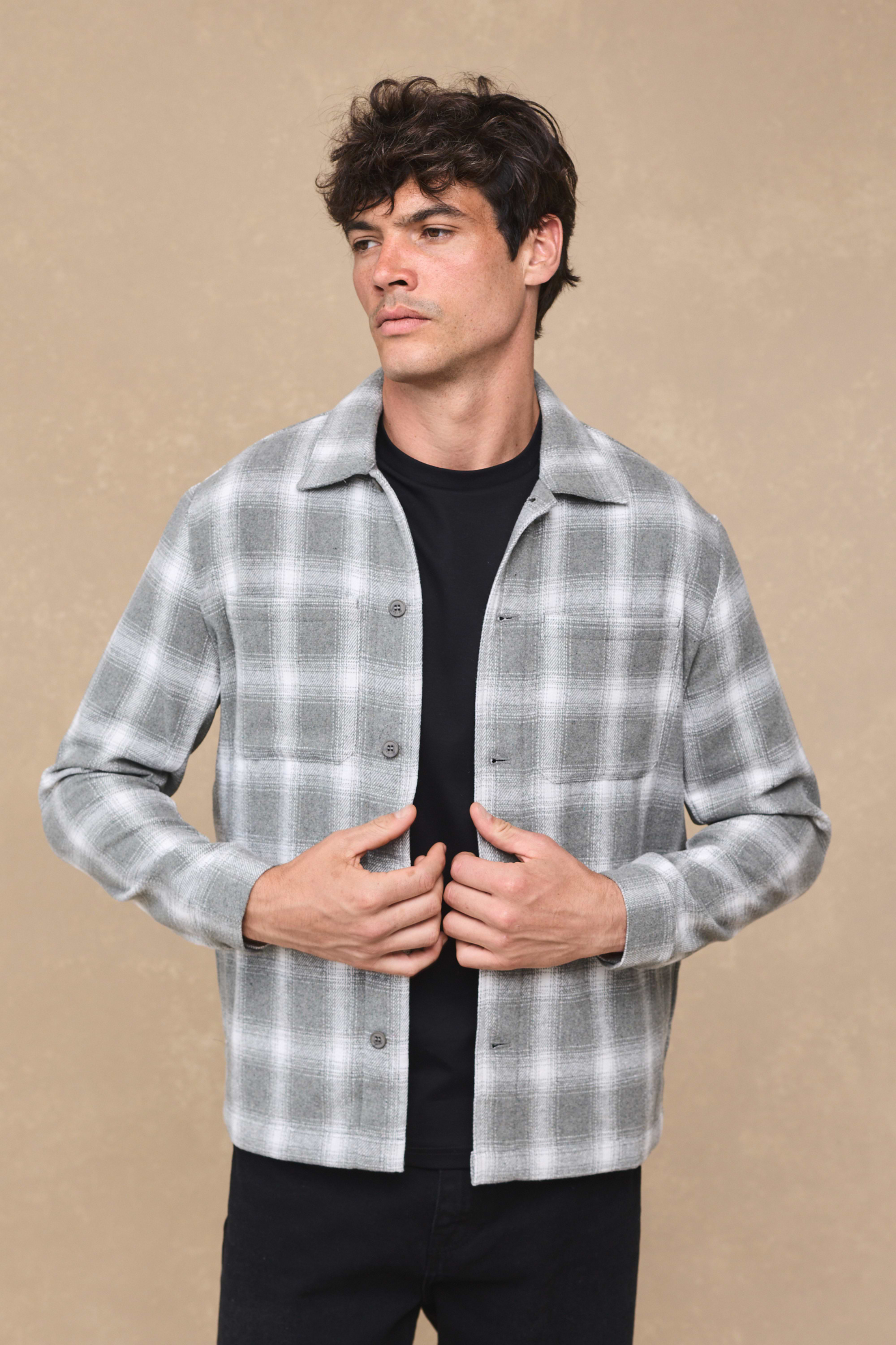 Vienna Checked Overshirt - Sage/Ivory